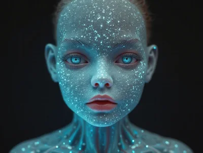 Portrait Of A Futuristic Cosmic Humanoid Being