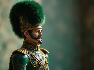 Portrait Of A Royal Guard In Ornate Green Uniform