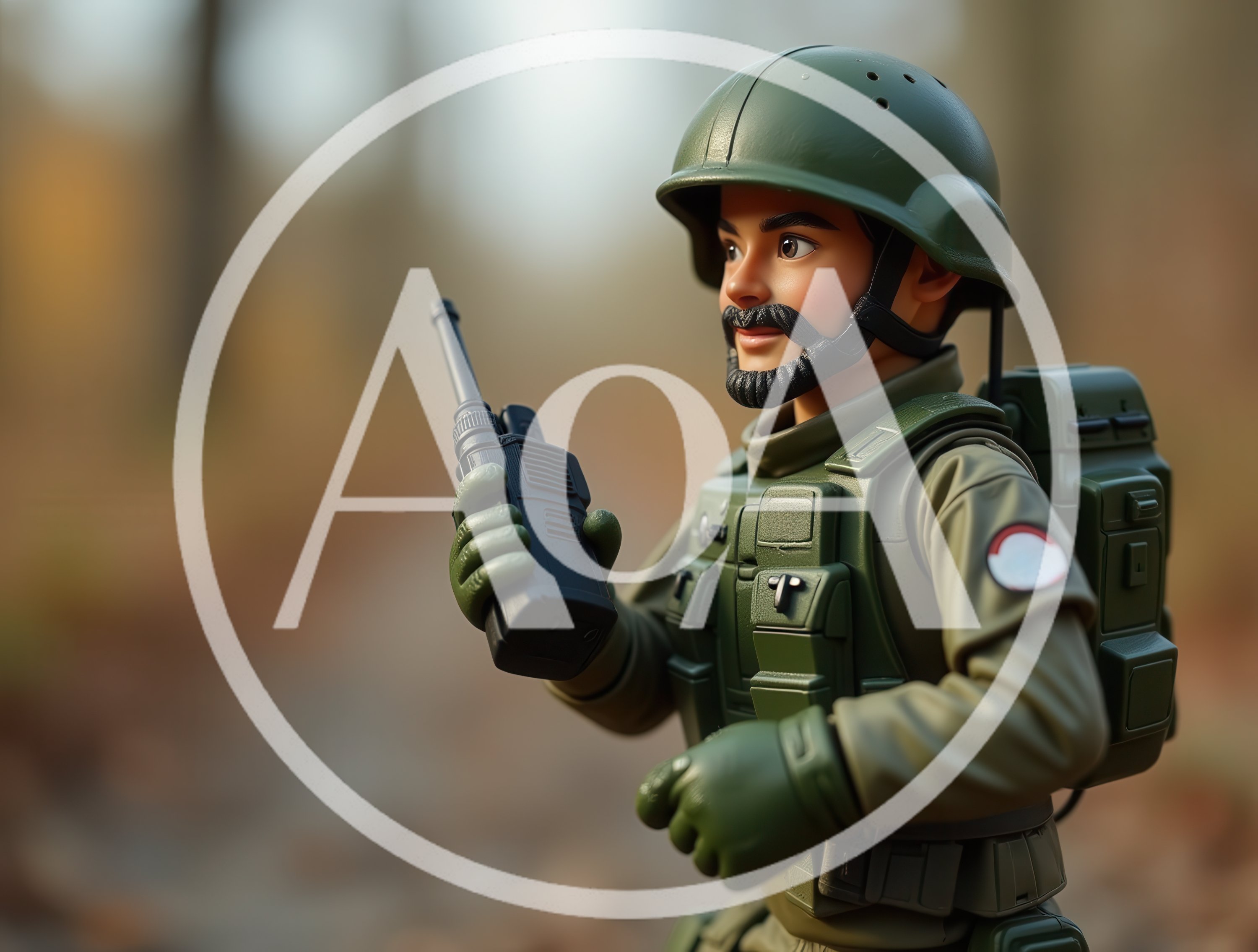 Toy Soldier Action Figure Holding A Walkie Talkie