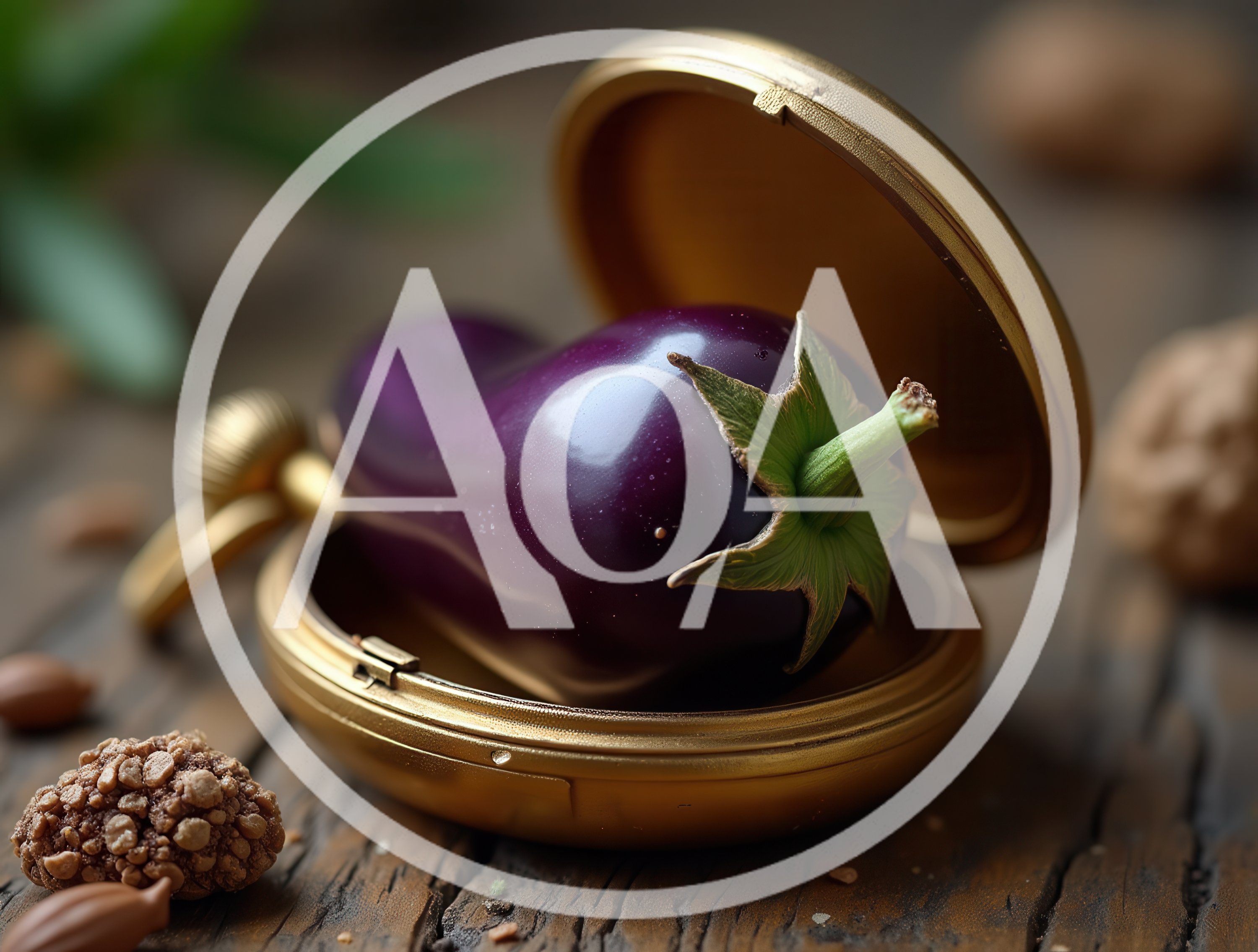 Small Eggplant Inside A Vintage Gold Pocket Watch