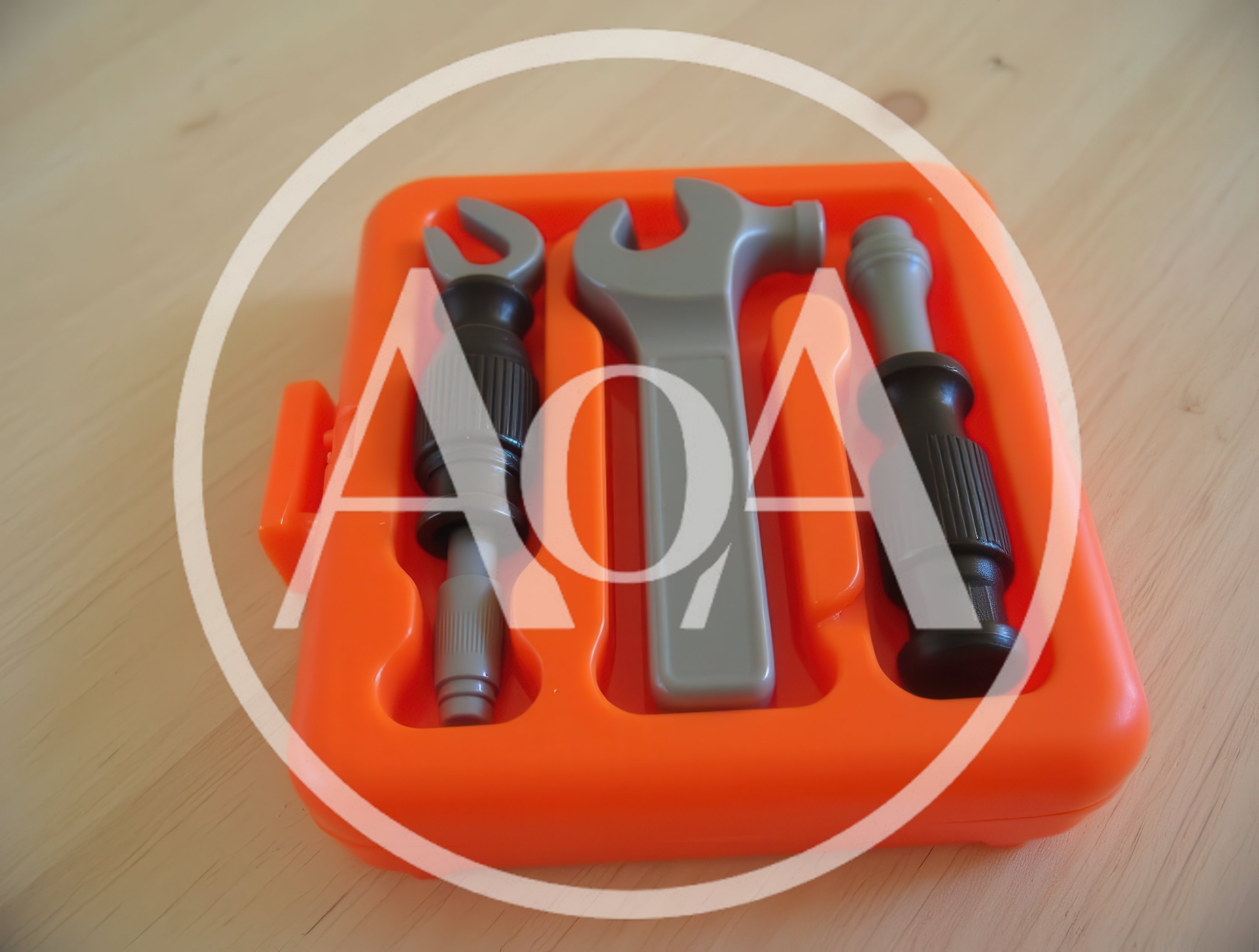 Toy Tool Set In Orange Plastic Case