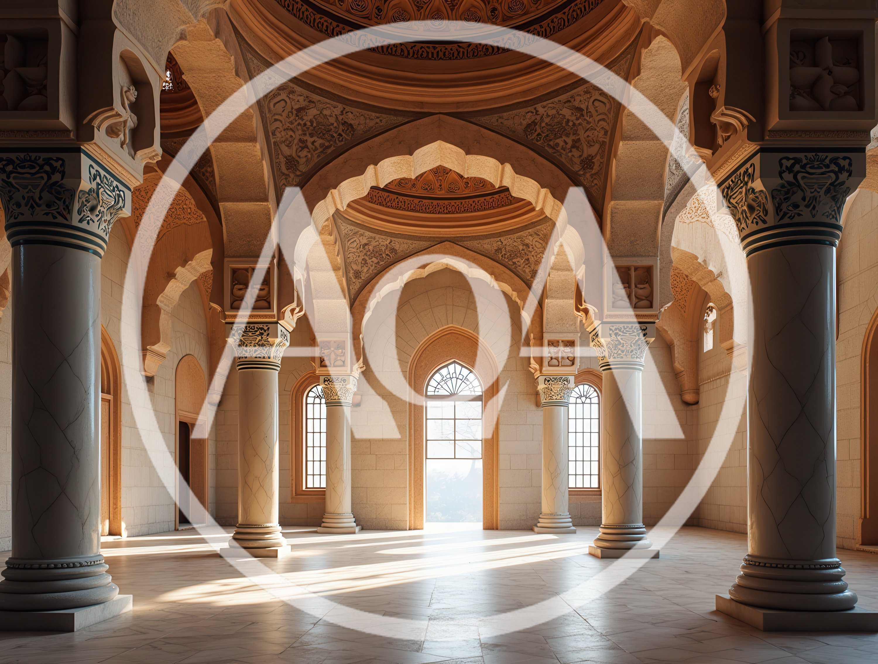 Ornate Interior Hallway With Traditional Islamic Architecture