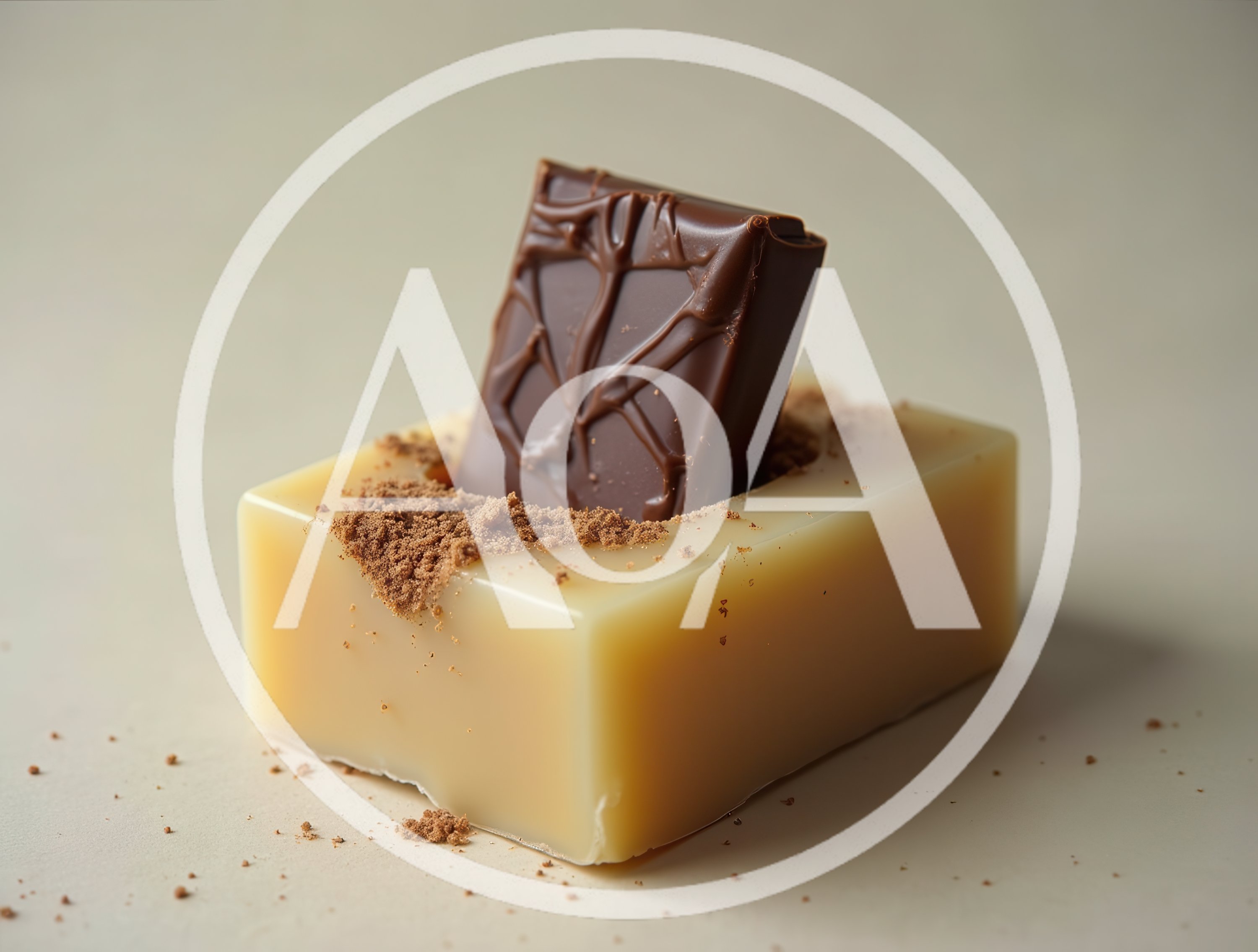 Dark Chocolate Bar Embedded In A Creamy Butter Block