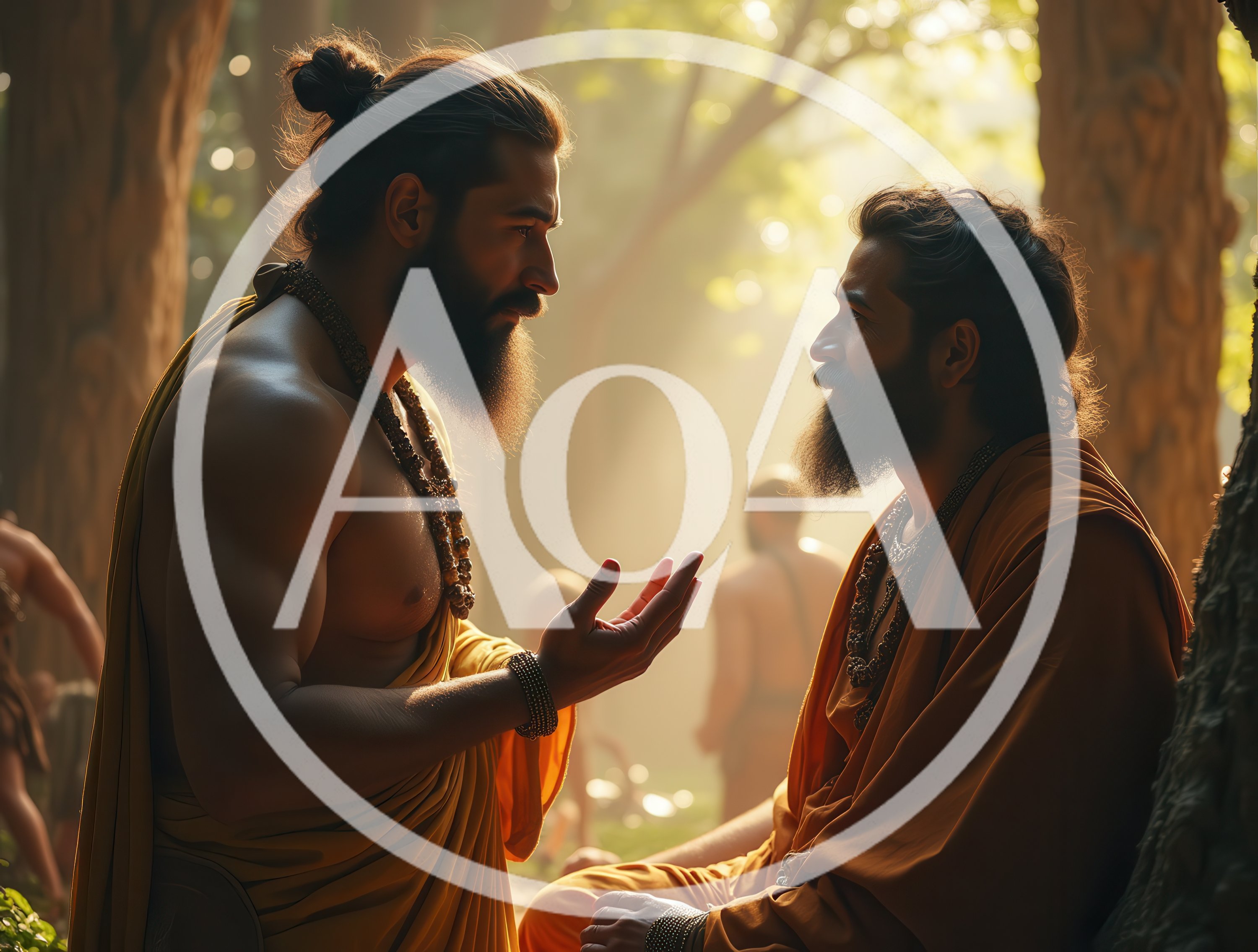 Two Bearded Men In Traditional Indian Attire Conversing