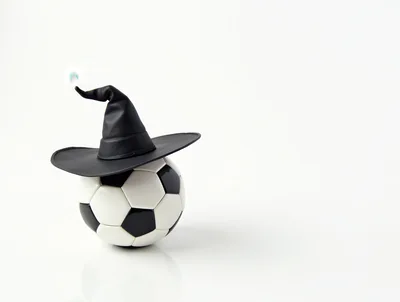 Soccer Ball Wearing A Black Witch Hat