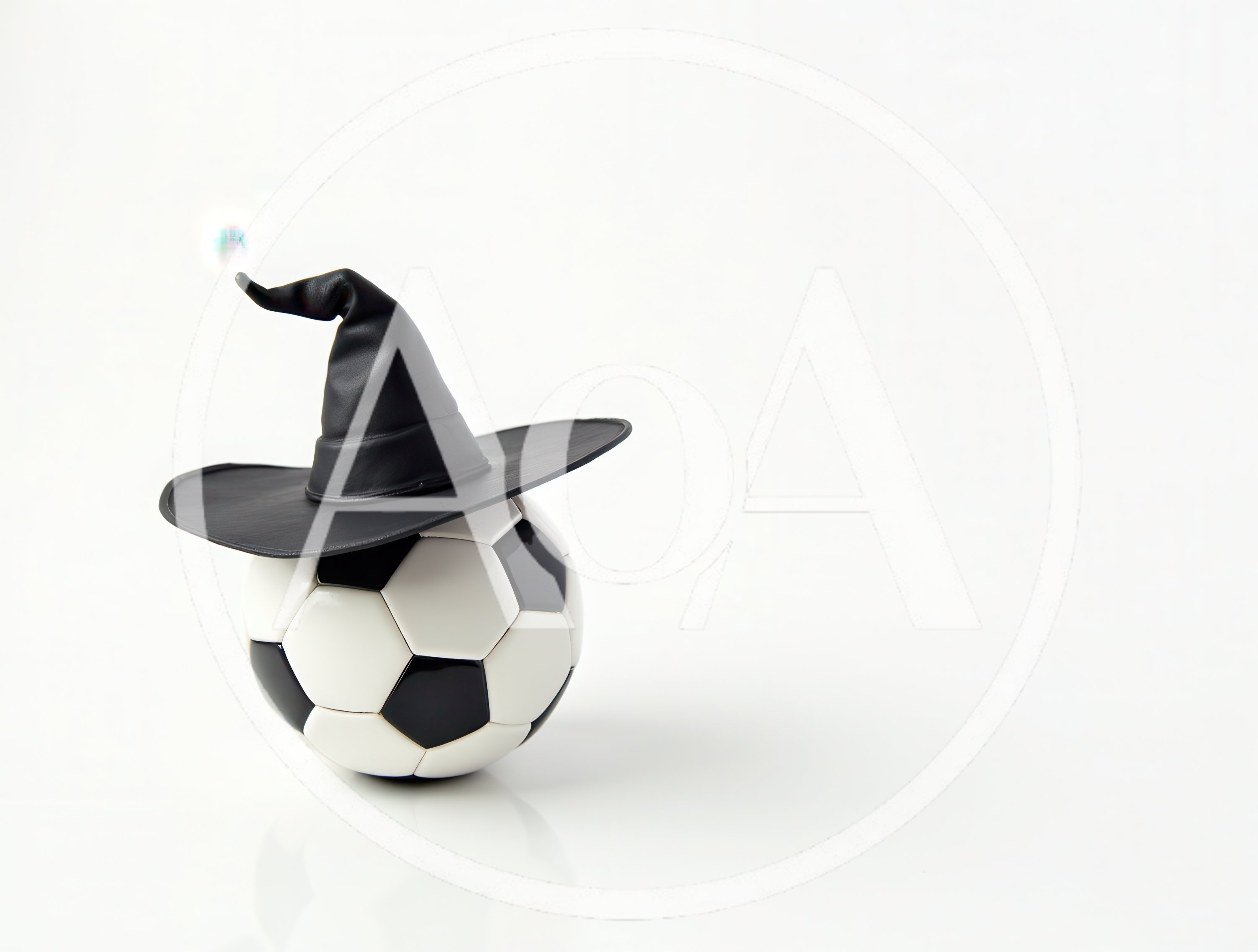 Soccer Ball Wearing A Black Witch Hat