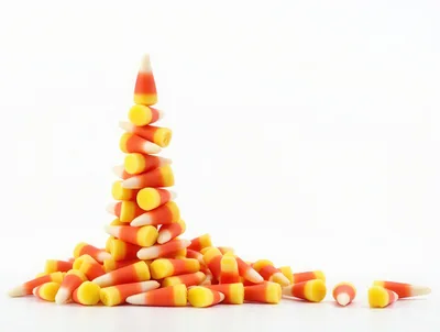 Candy Corn Stacked Into A Tower