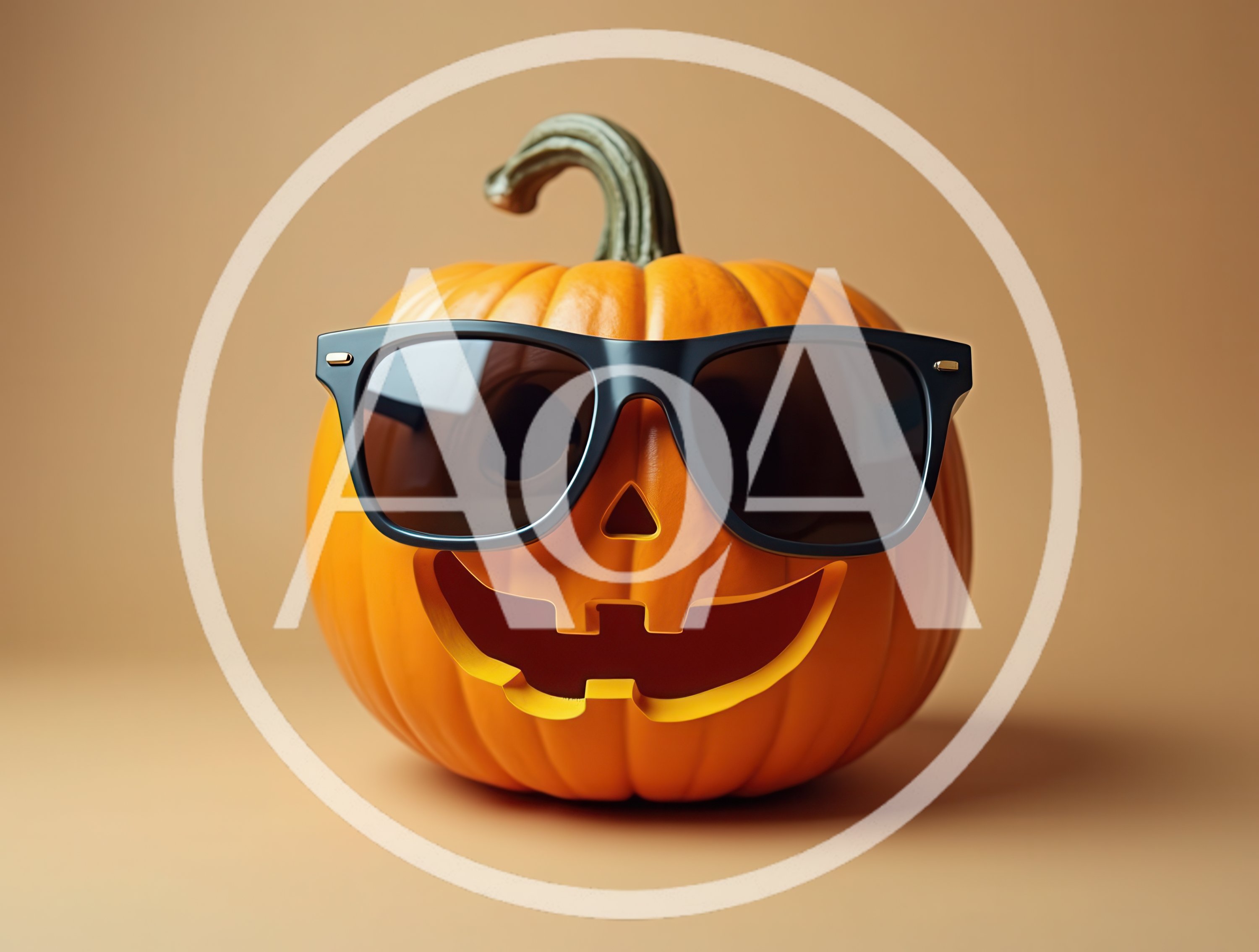 Jack O Lantern Pumpkin Wearing Black Sunglasses