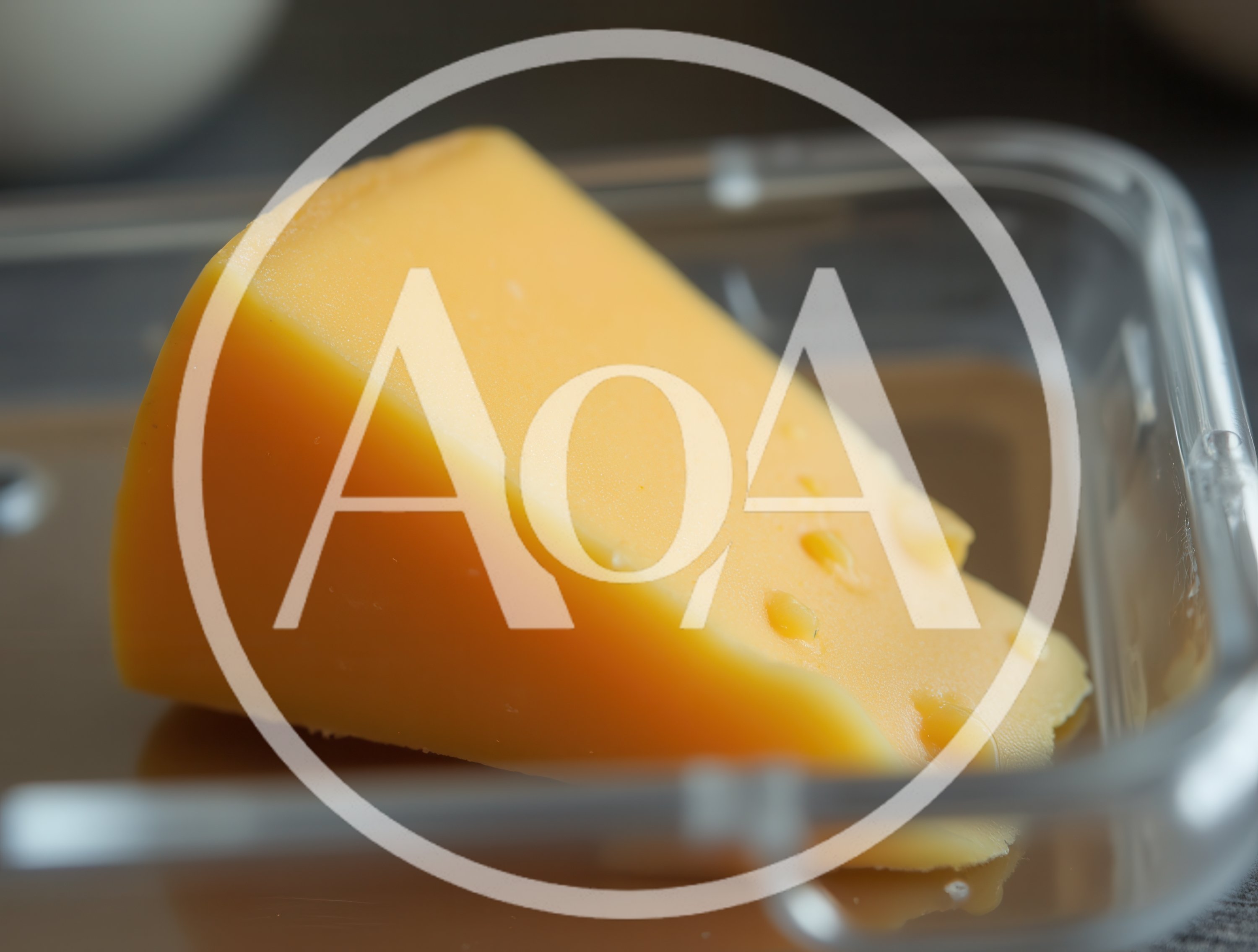 Wedge Of Yellow Cheese In Plastic Container