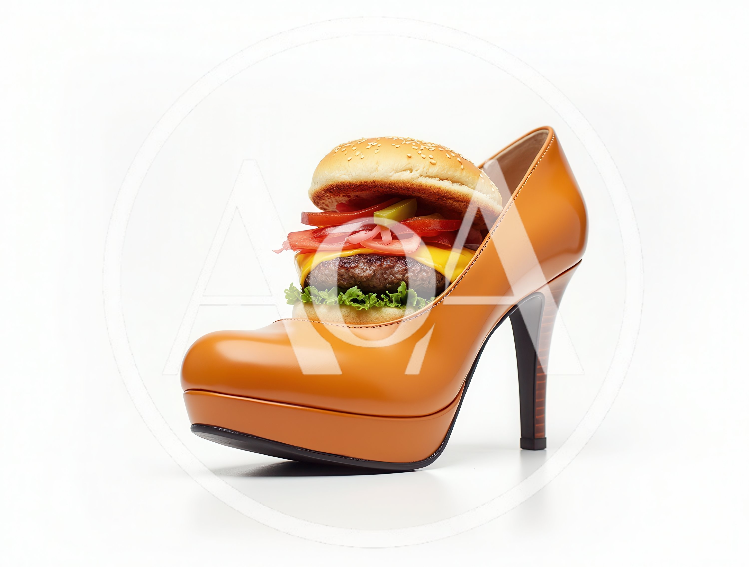 Surreal High Heel Shoe Shaped Like A Cheeseburger
