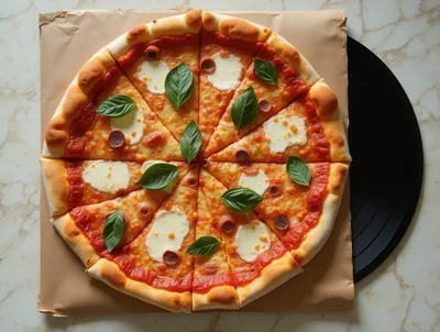 Top View Of A Sliced Margherita Pizza On Parchment