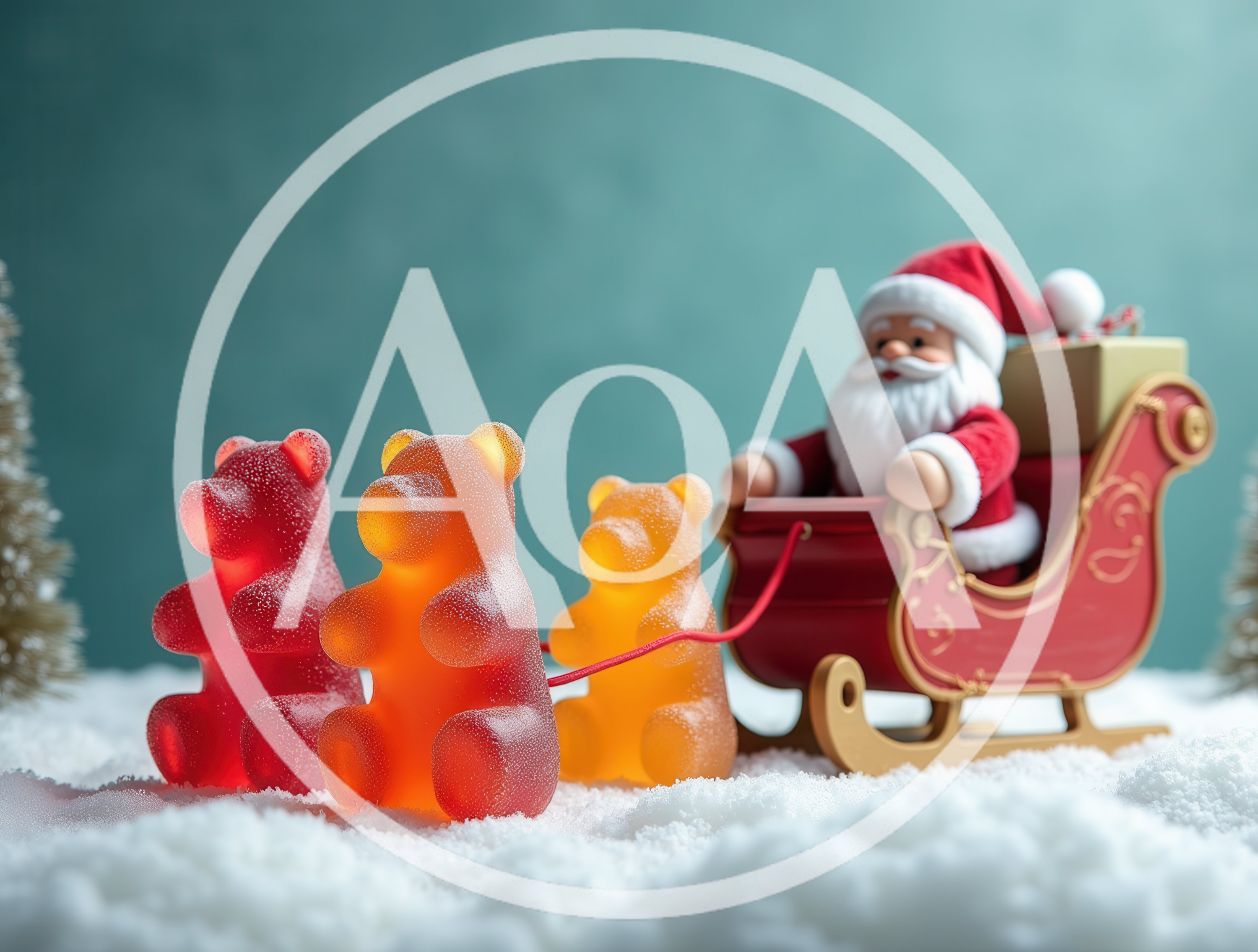 Santa Claus Sleigh Pulled By Gummy Bears