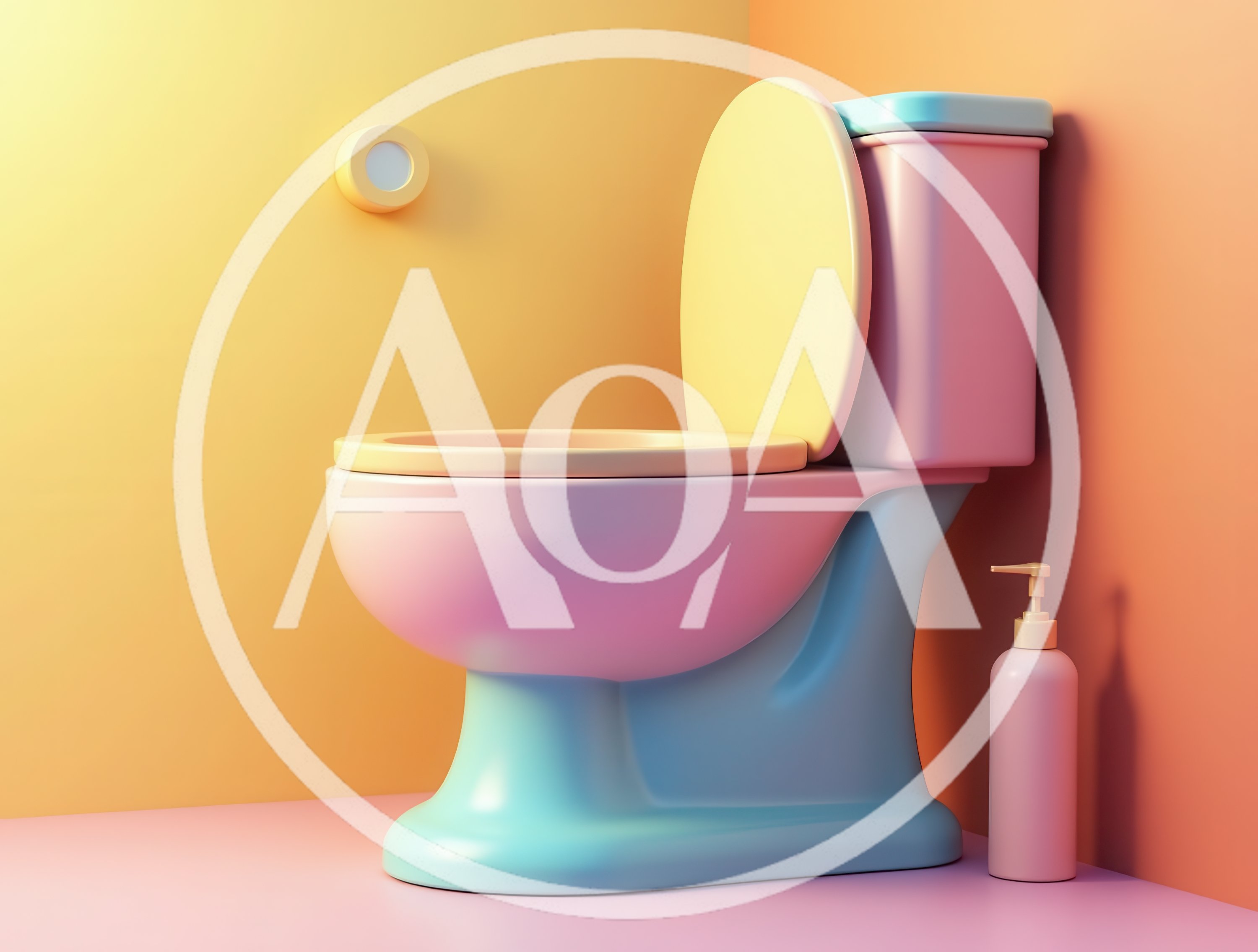 Pastel Colored Toilet in Minimalist Bathroom Setting