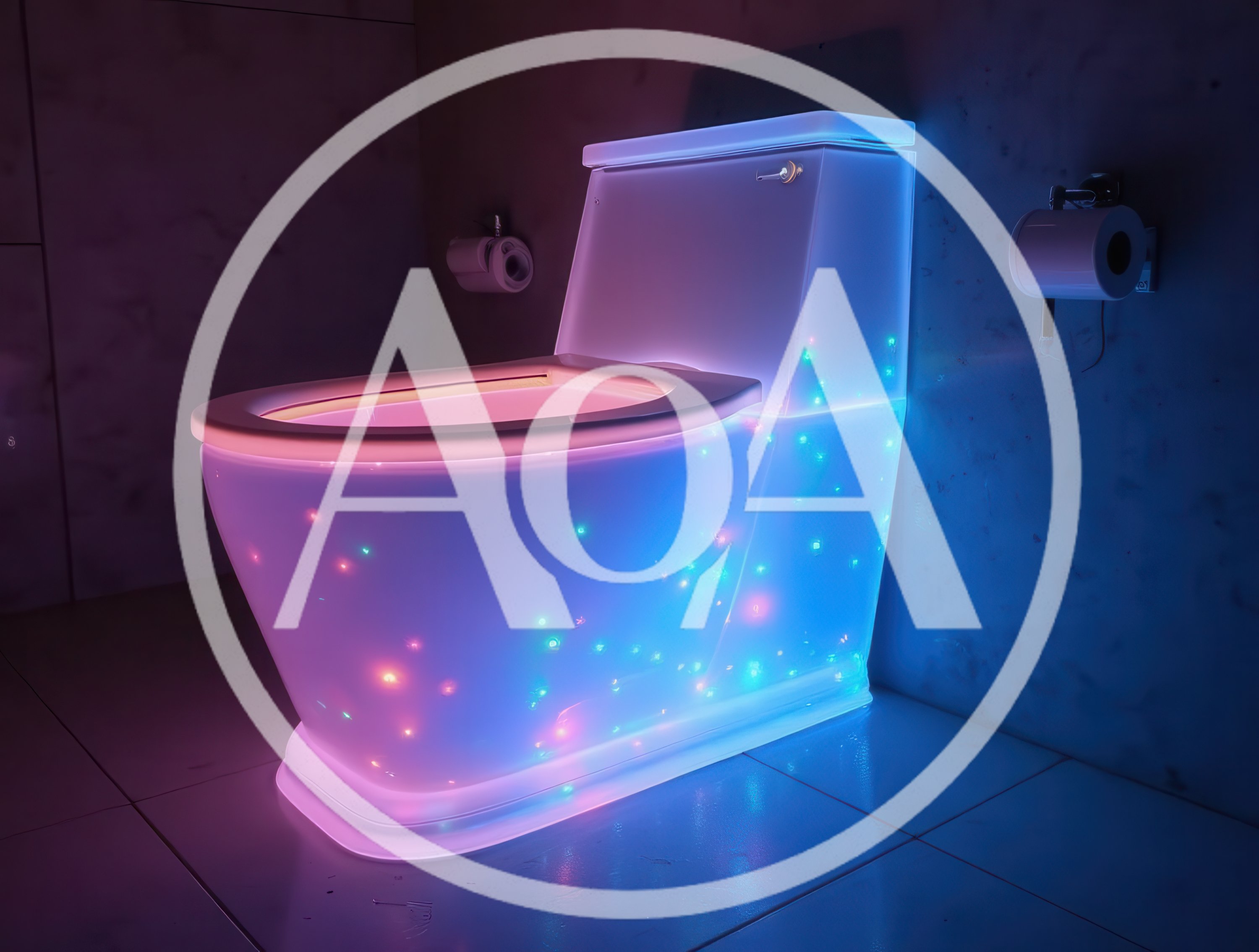 Futuristic Glowing Toilet With Neon LED Lighting