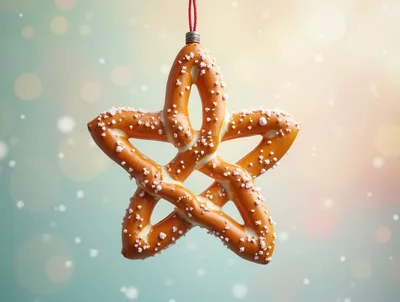Star Shaped Pretzel Christmas Ornament Hanging