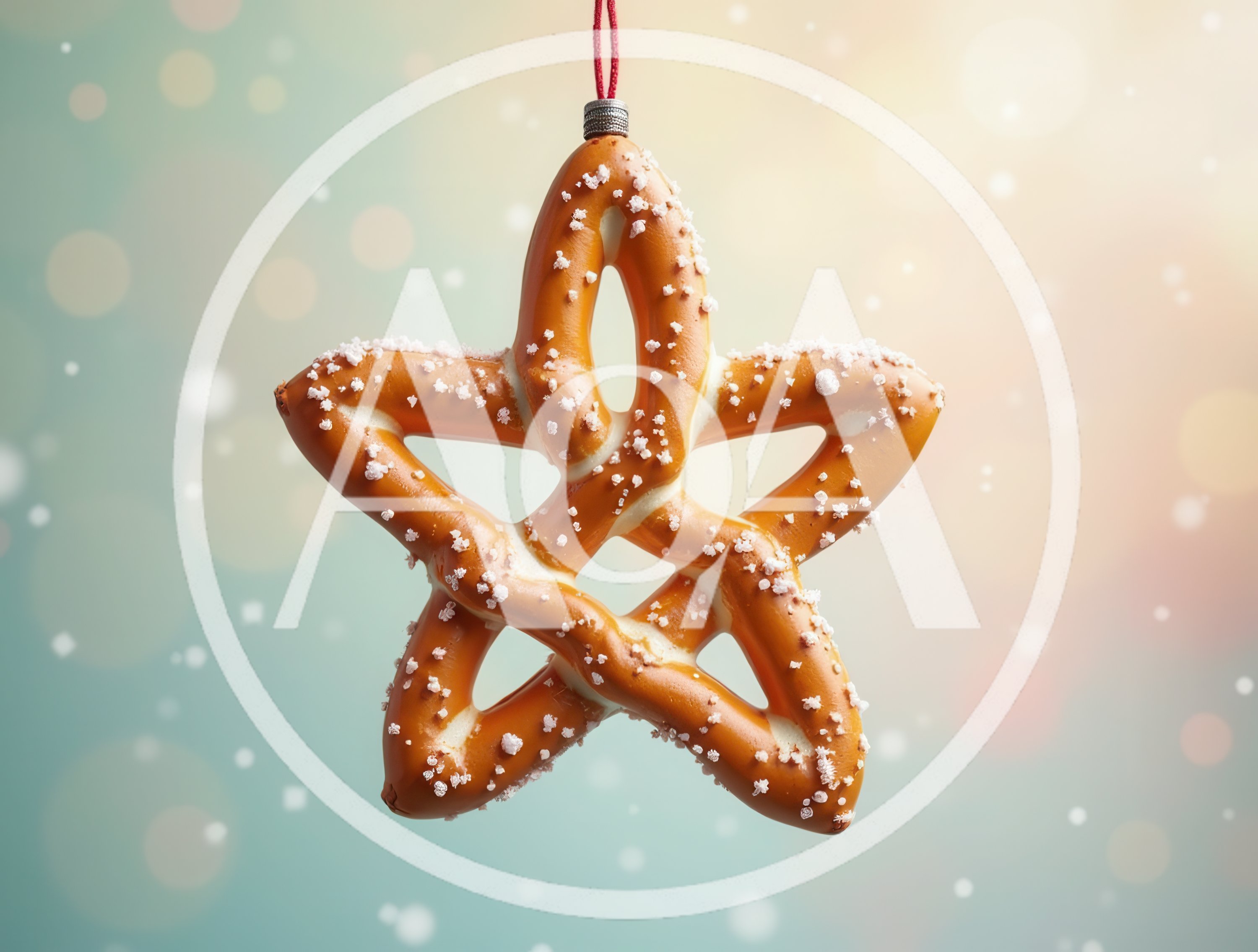 Star Shaped Pretzel Christmas Ornament Hanging