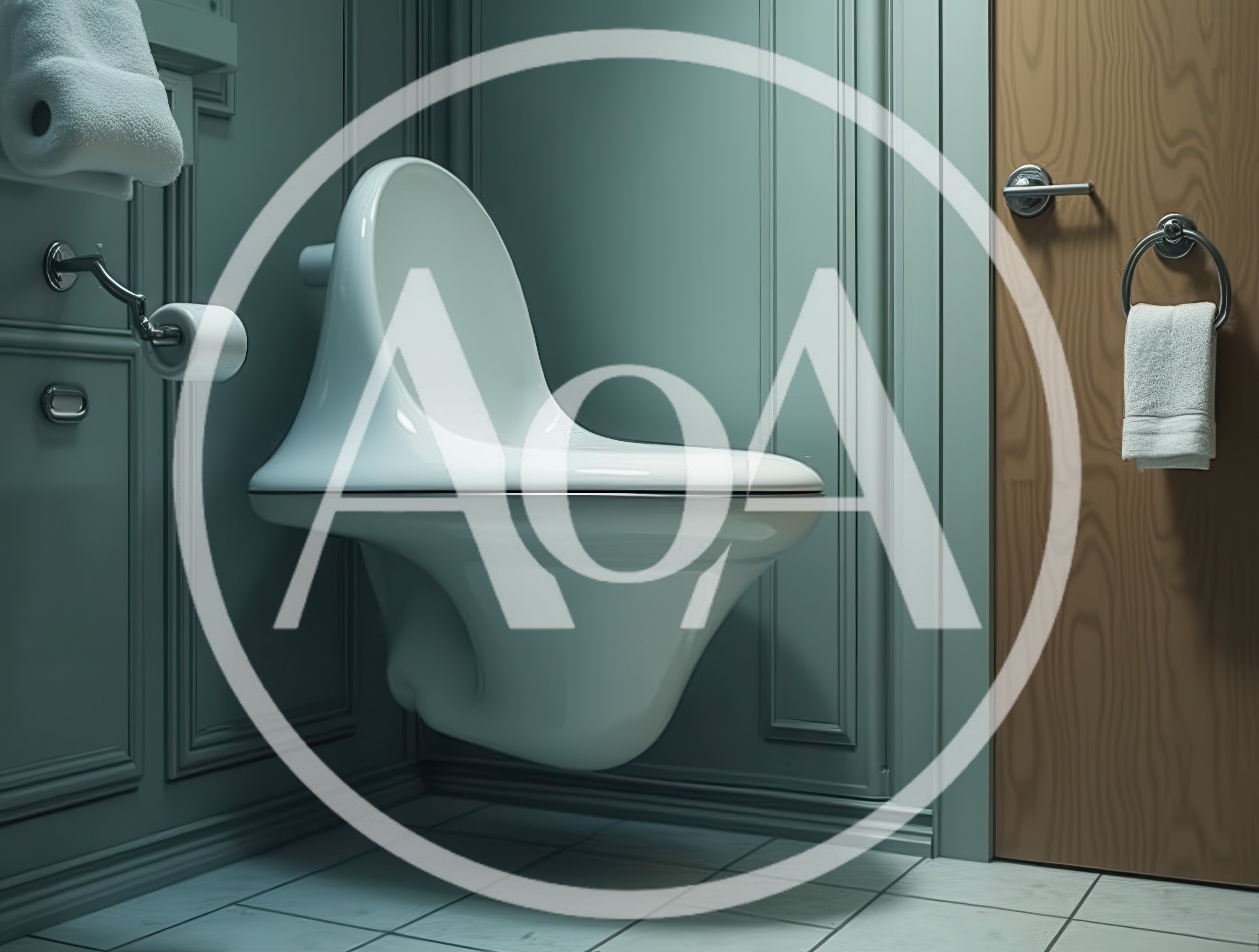 Modern Wall Mounted Toilet In A Minimalist Bathroom