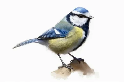 Eurasian Blue Tit Perched On A Branch