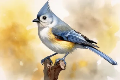 Tufted Titmouse Perched On A Branch