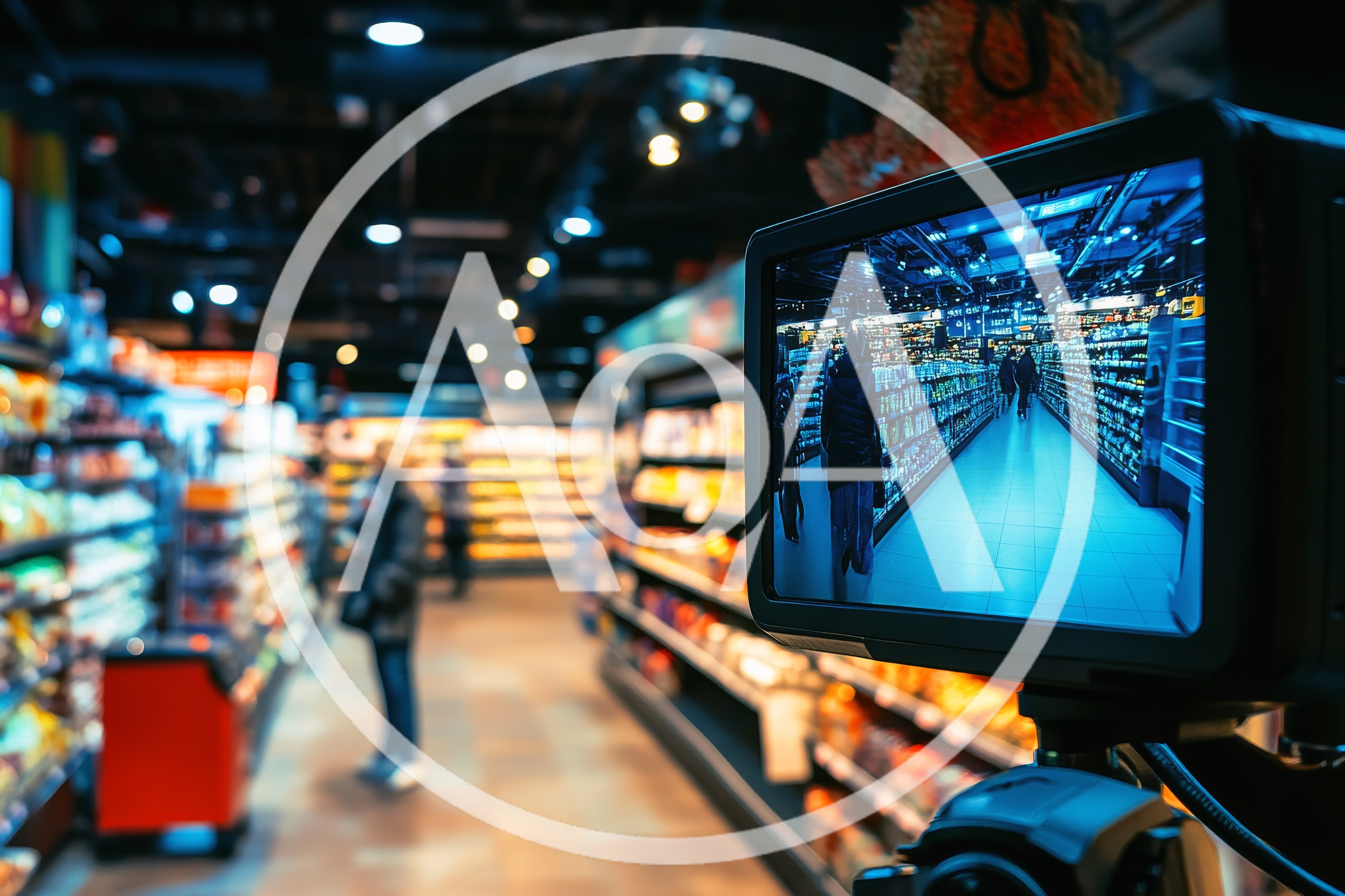 Camera Recording Footage Of Grocery Store Aisle