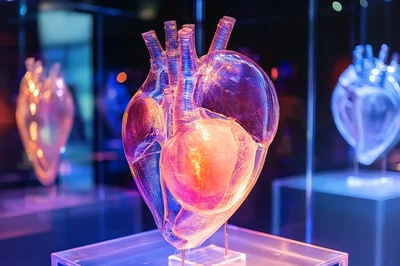 Transparent Anatomical Heart Model Displayed In Museum