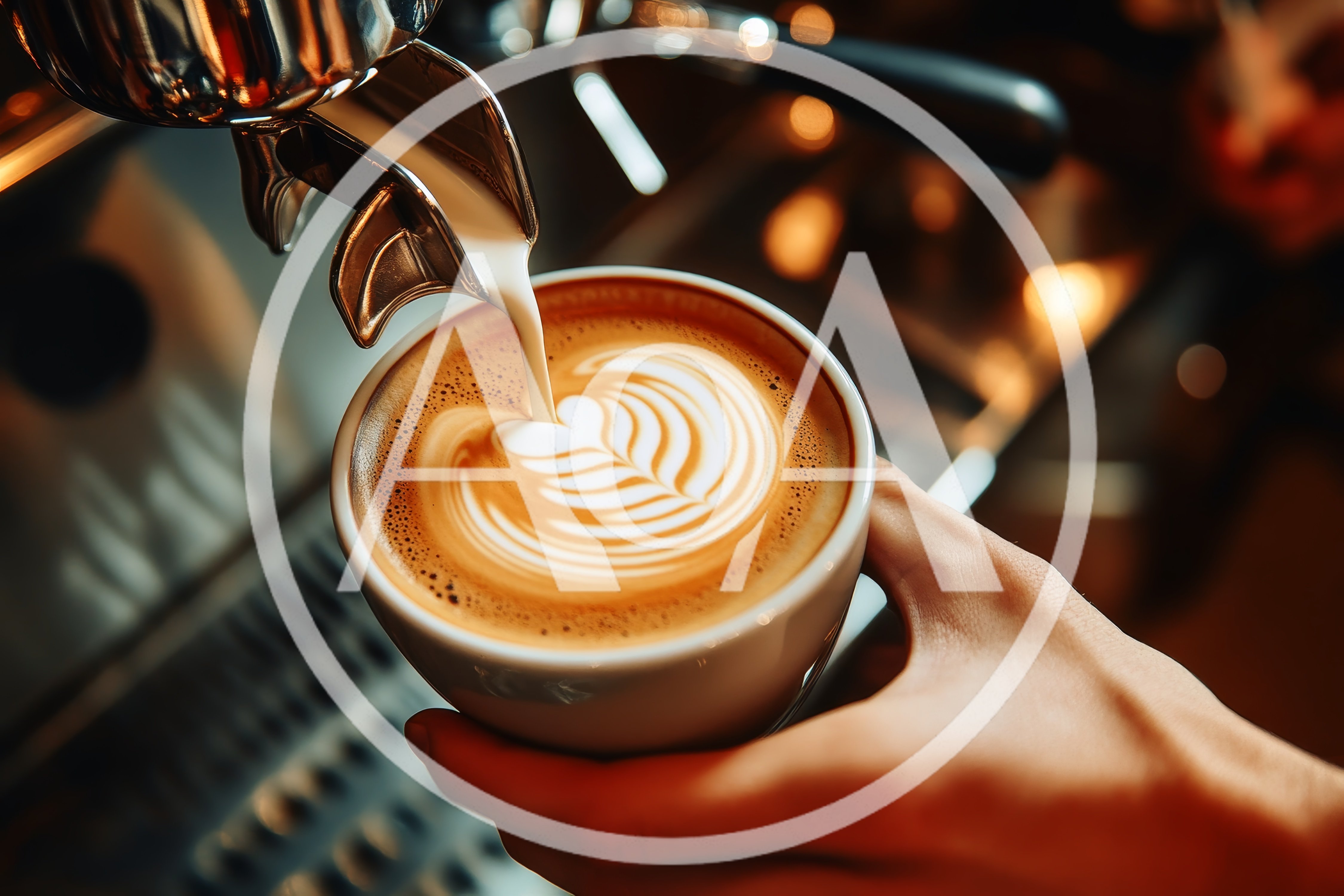 Barista Pouring Steamed Milk Into A Latte