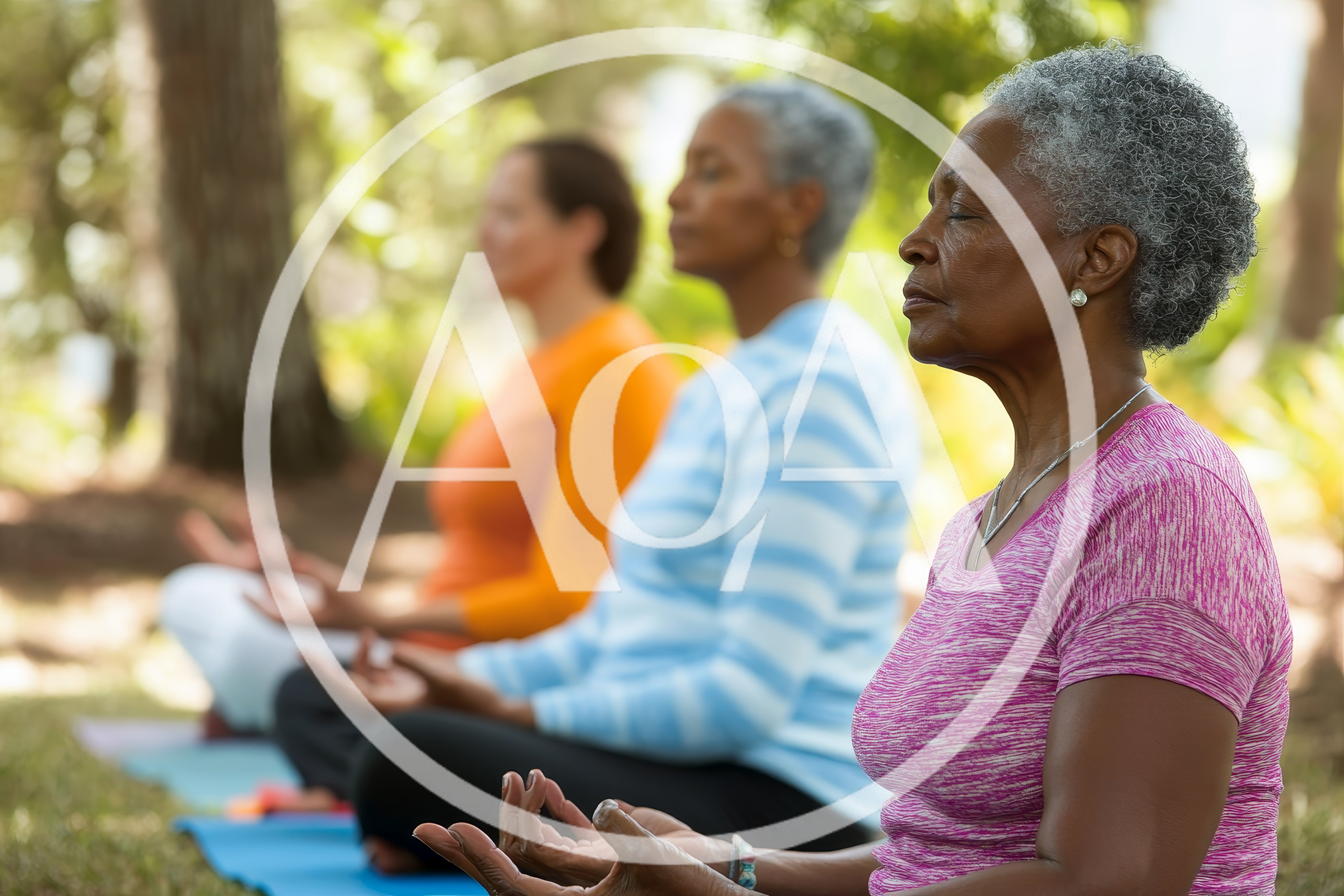 Diverse Women Practicing Meditation Outdoors