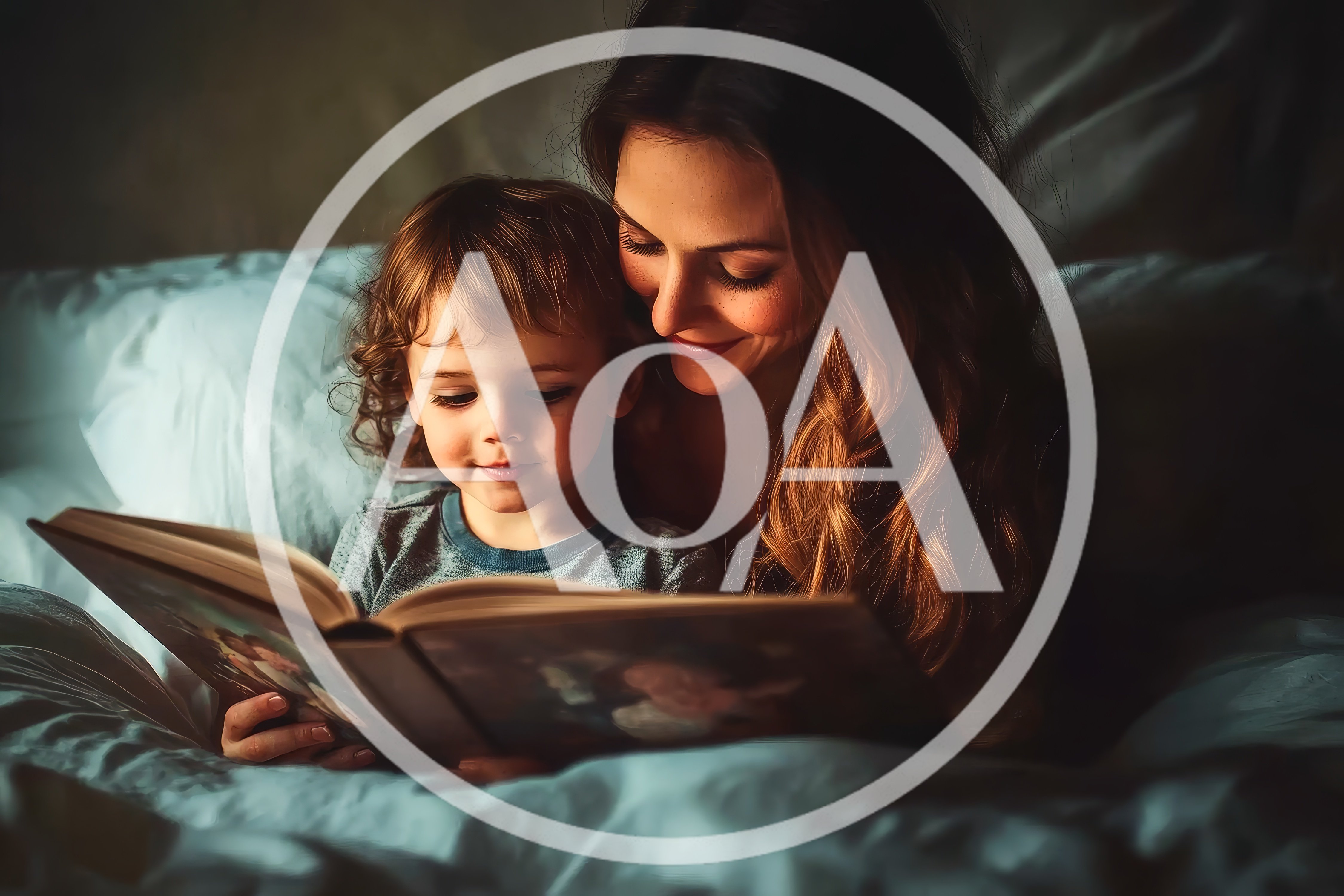 Mother Reading Bedtime Story To Young Child
