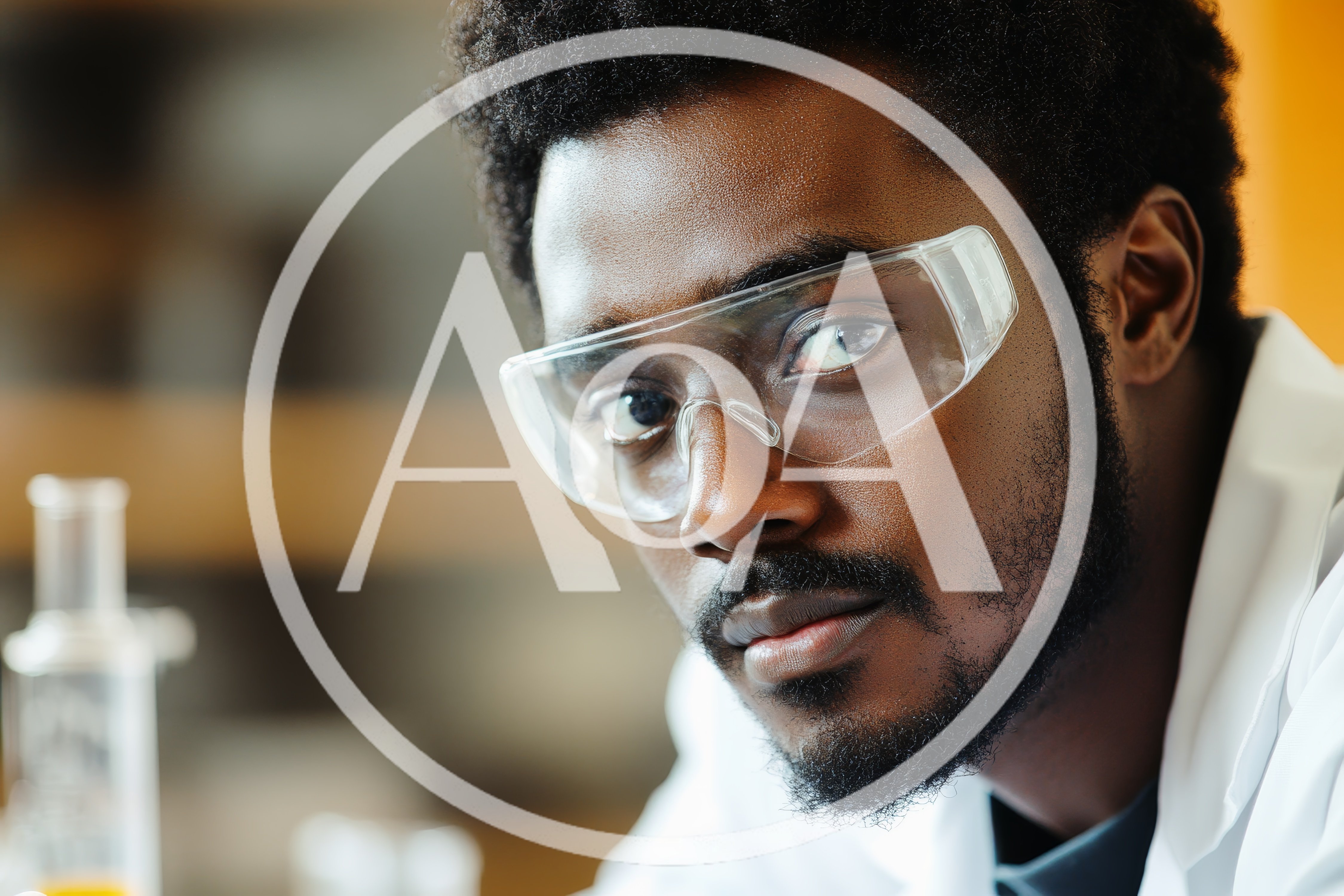 Young African American Scientist Wearing Protective Goggles