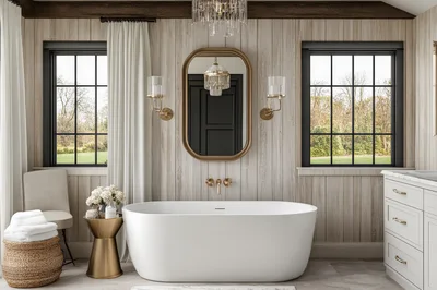 Modern Luxury Bathroom With Freestanding Bathtub