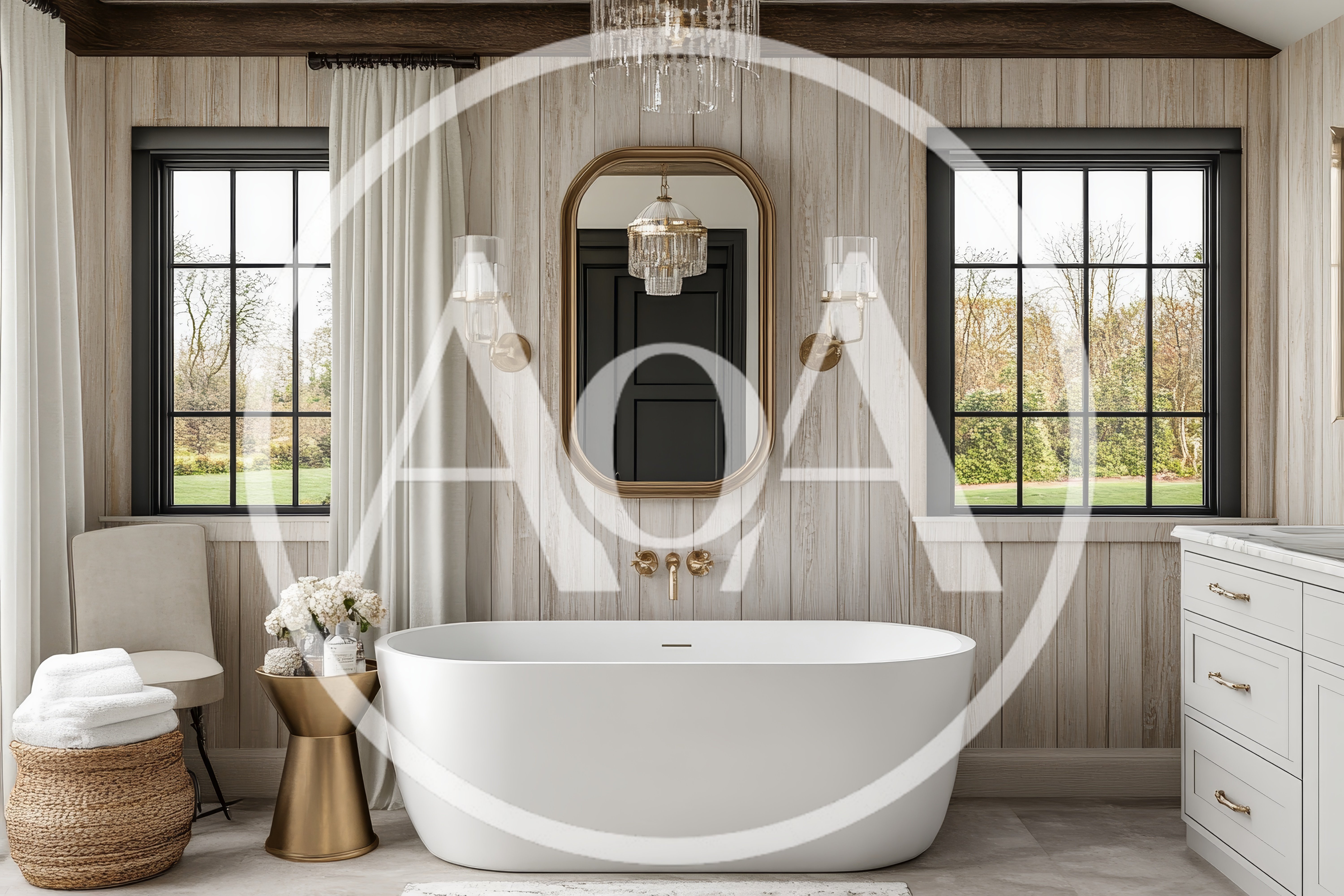 Modern Luxury Bathroom With Freestanding Bathtub