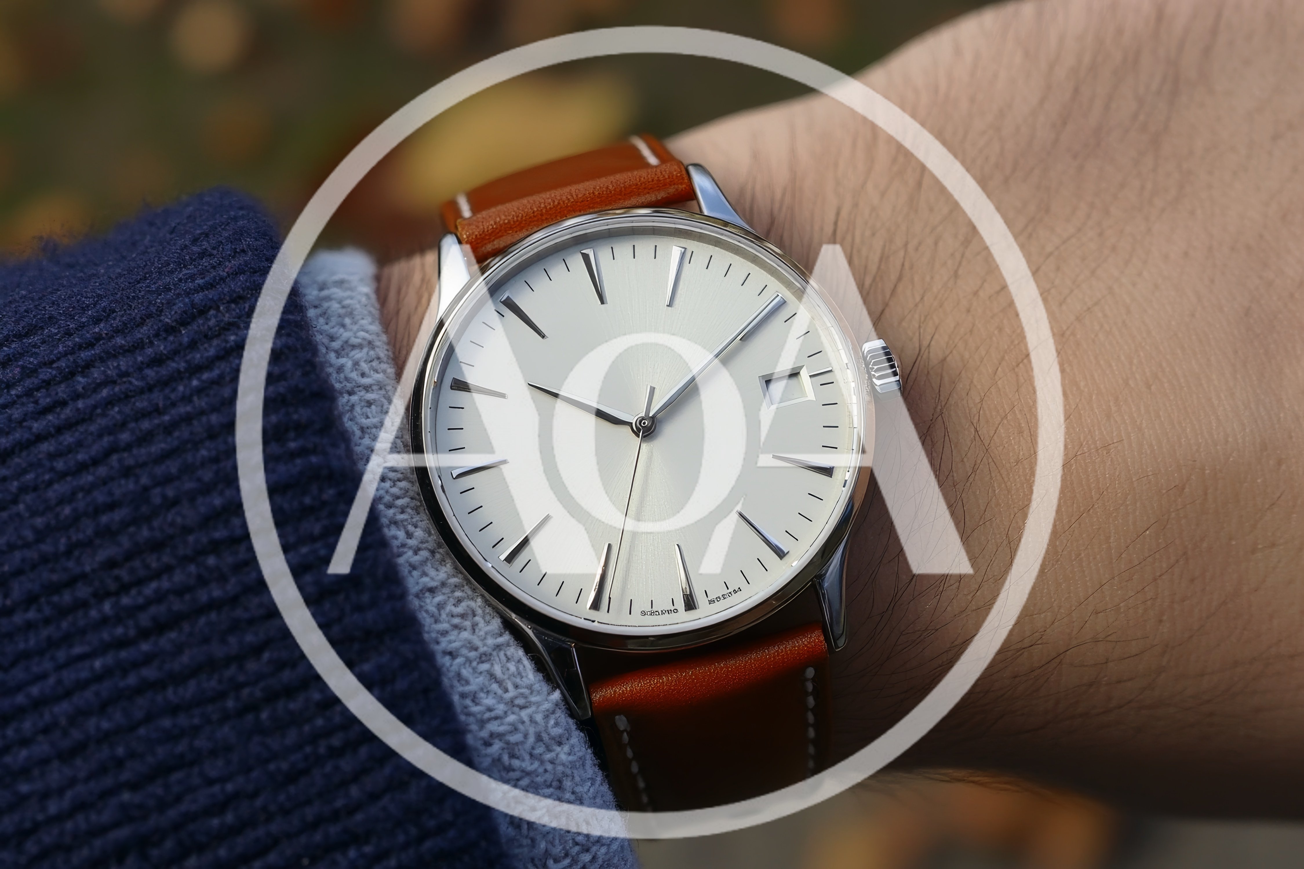 Close Up Of A Minimalist Wristwatch On A Man