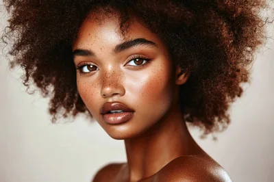 Portrait Of A Beautiful Young Woman With Afro Hair