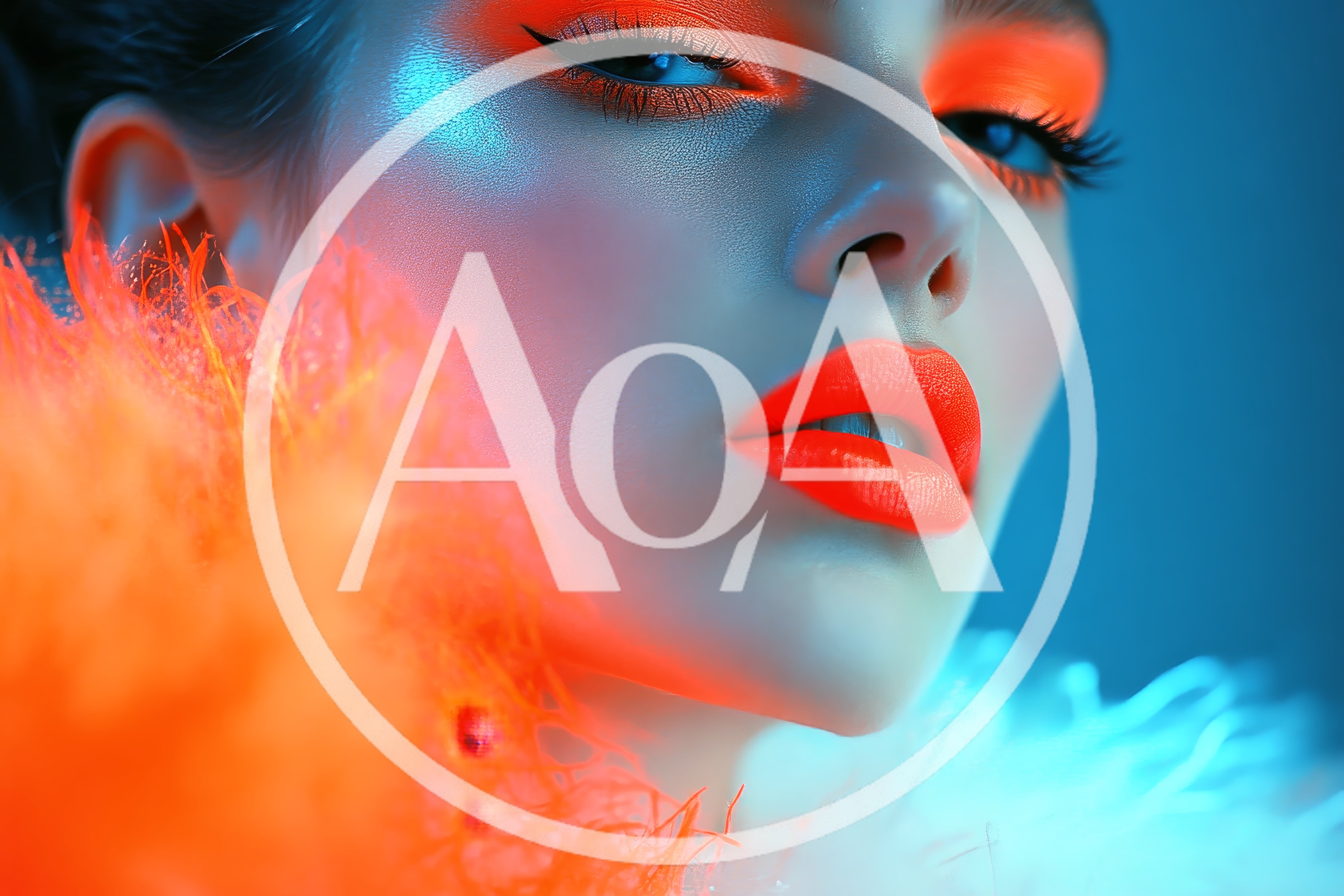 Portrait Of A Woman With Neon Makeup