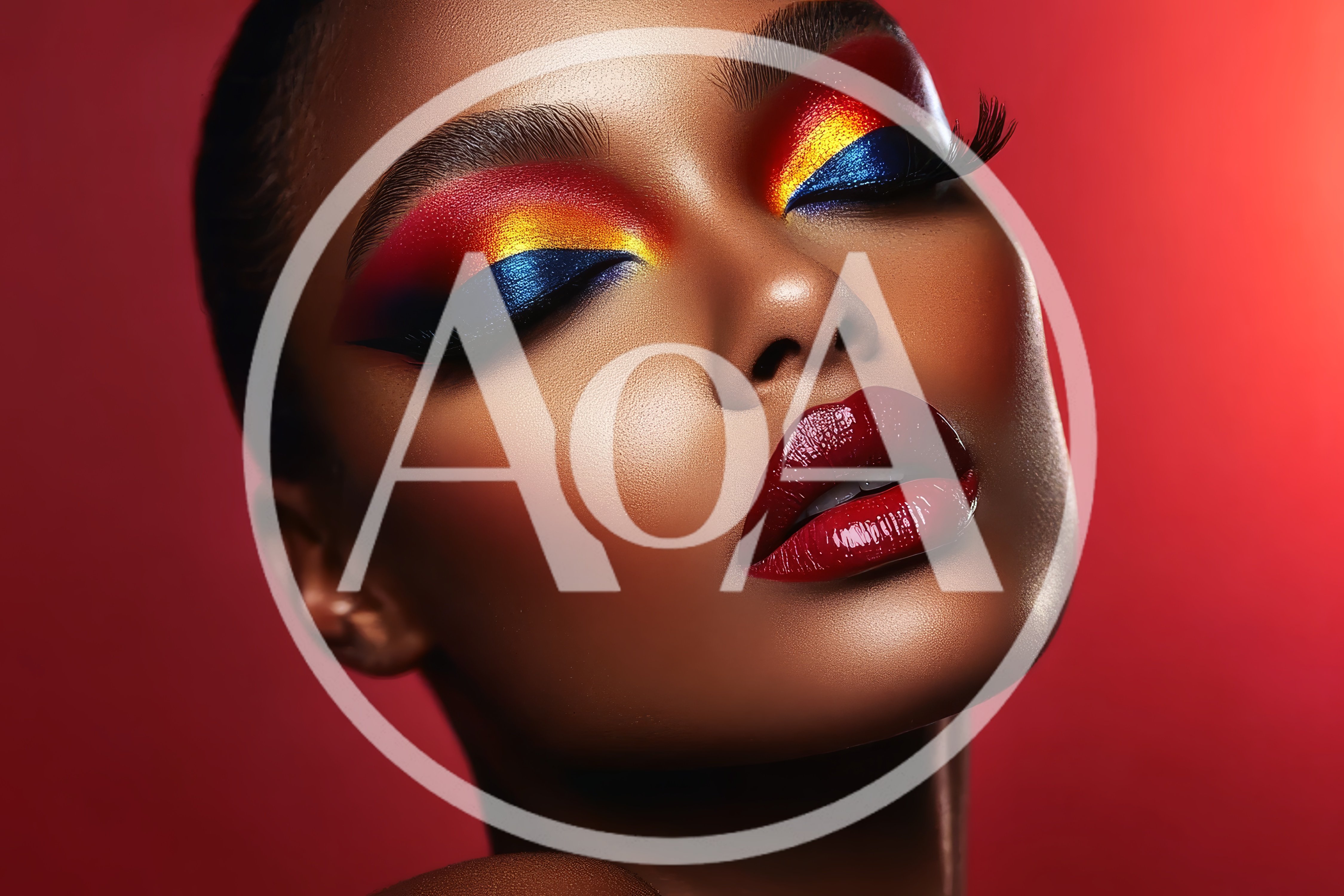 Portrait Of A Woman With Vibrant Artistic Makeup