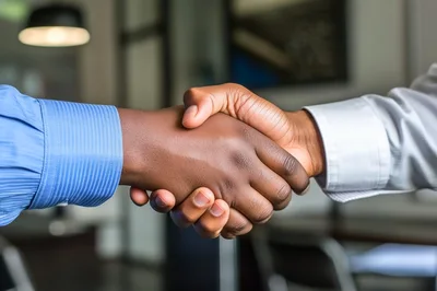 Professional Business Handshake Between Two Men