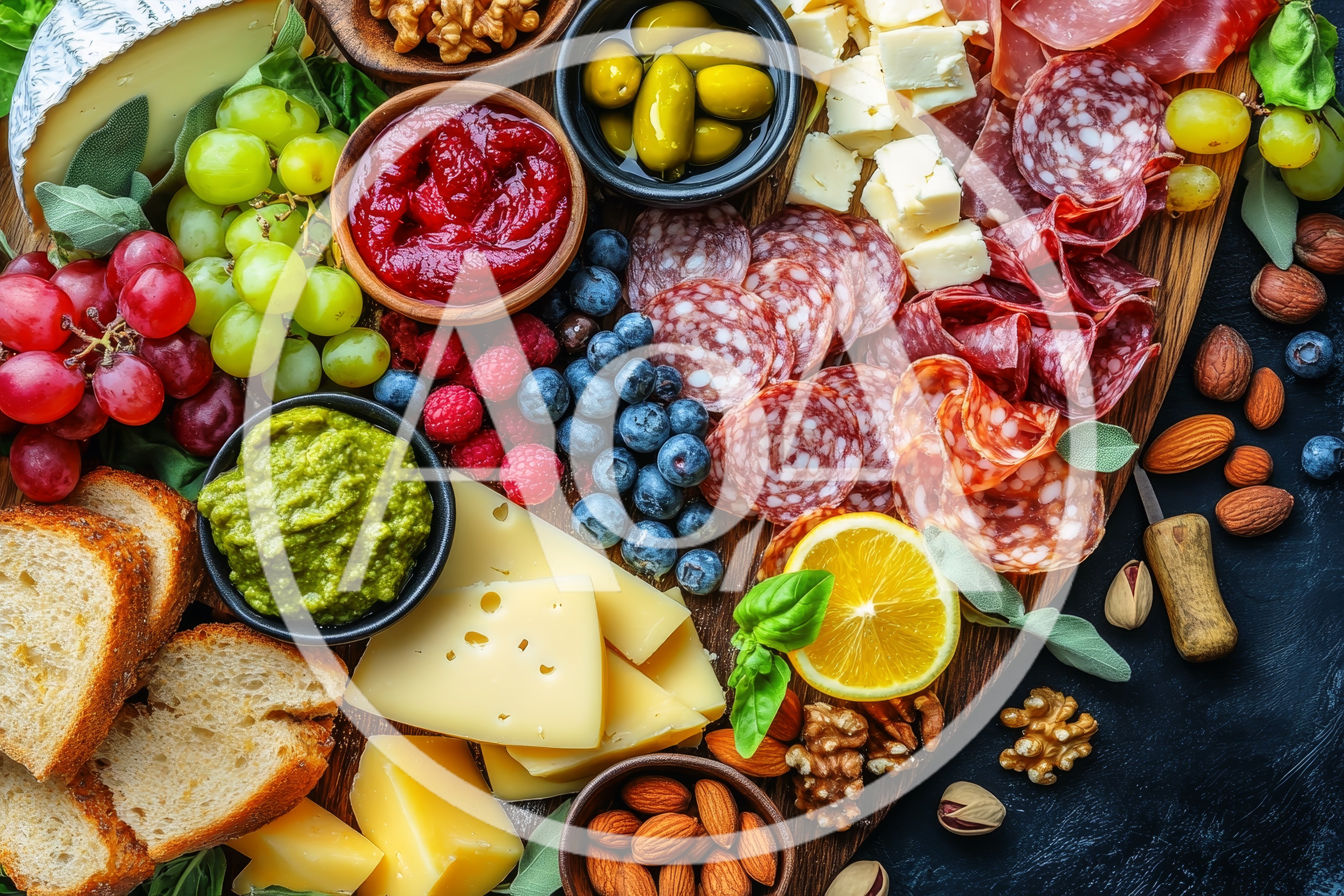 Gourmet Charcuterie Board With Assorted Meats And Cheeses