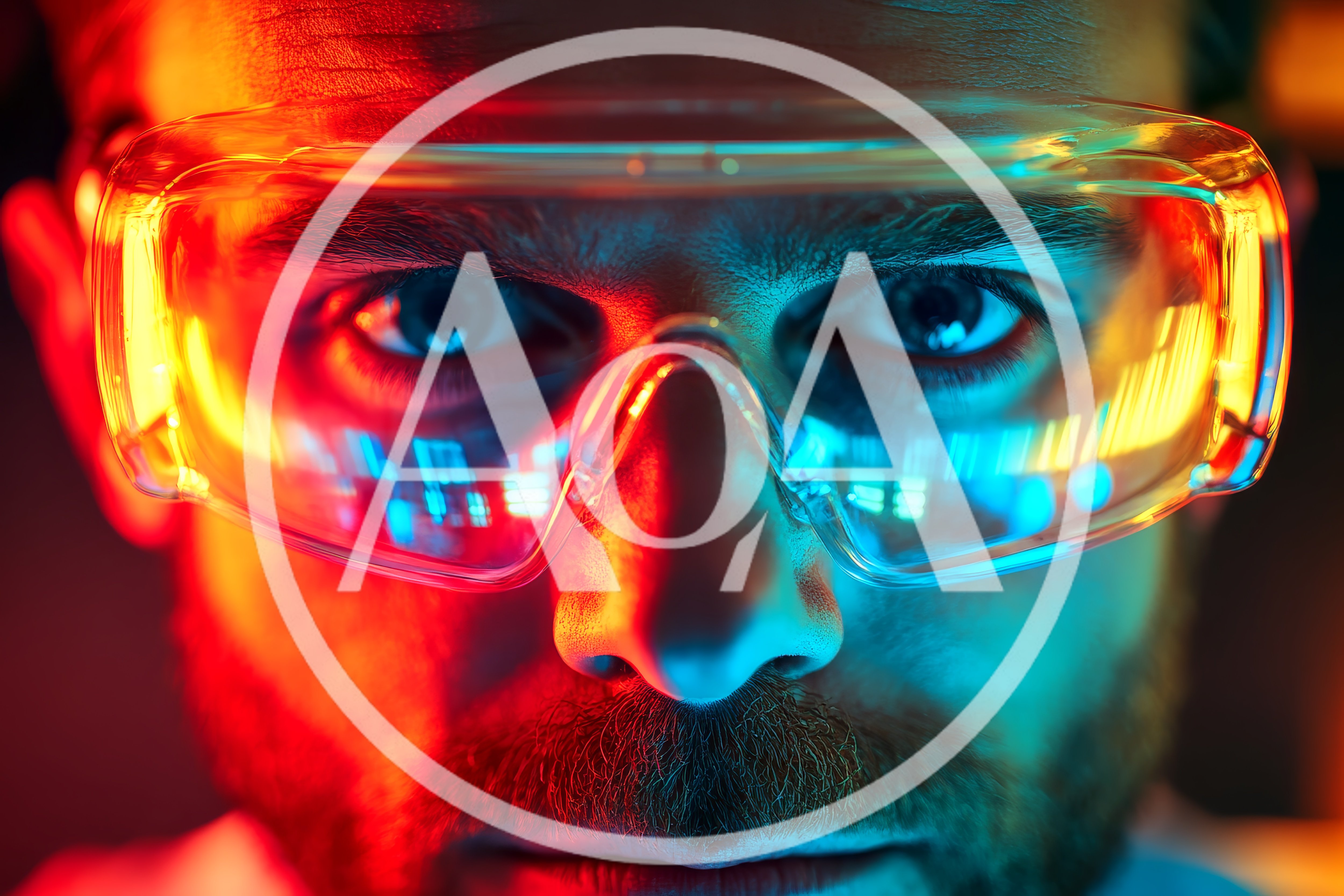 Close Up Portrait Of A Scientist Wearing Safety Goggles