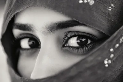 Close Up Portrait Of A Woman Wearing A Hijab