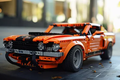 Orange Lego Technic Muscle Car Model