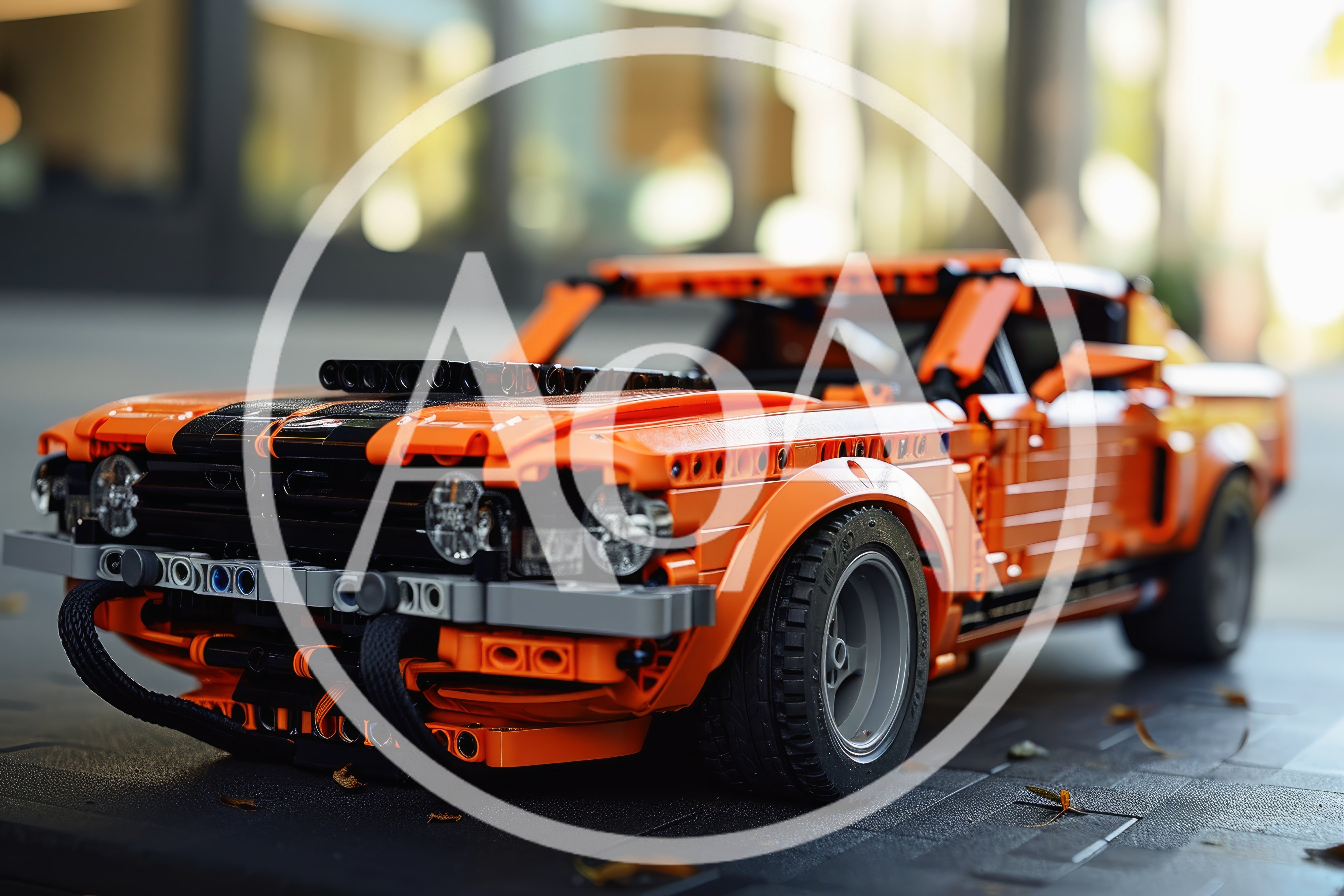Orange Lego Technic Muscle Car Model