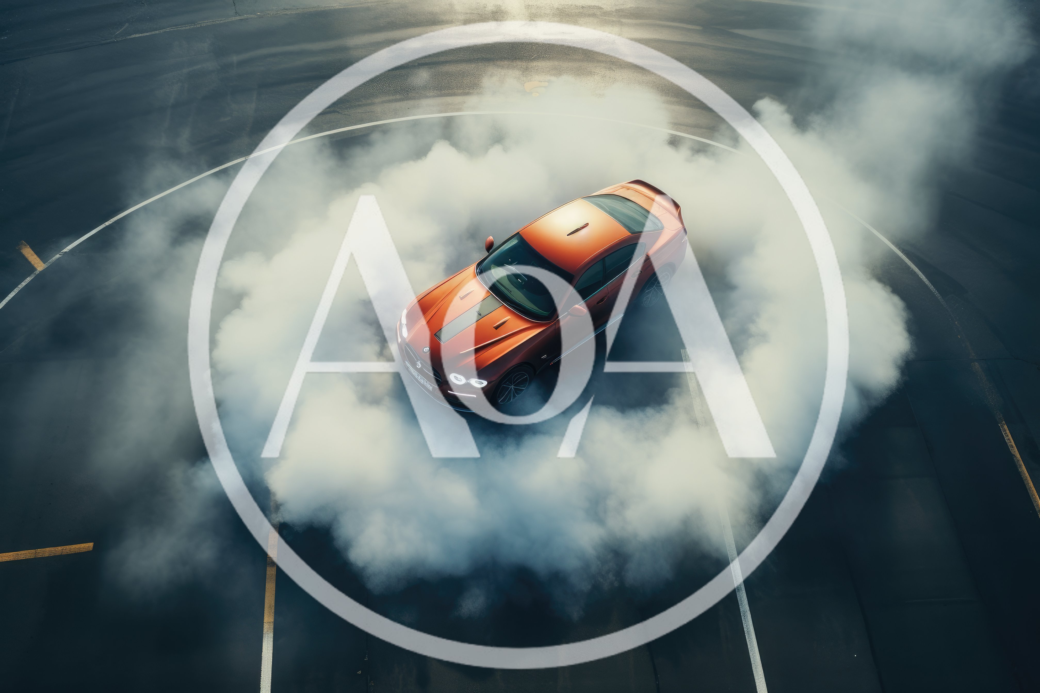 Orange Sports Car Performing A Drift Maneuver