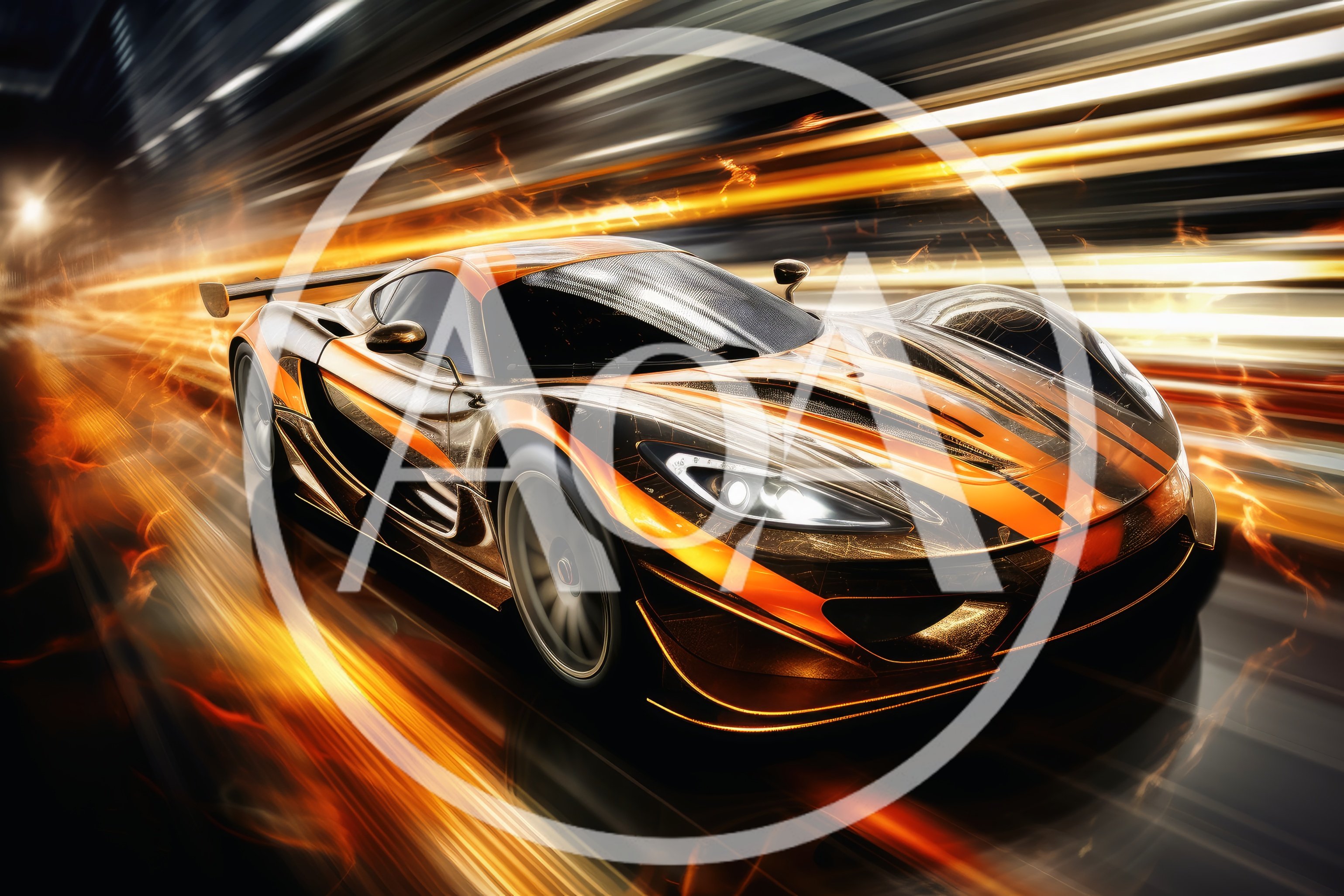 High Speed Sports Car Racing With Motion Blur