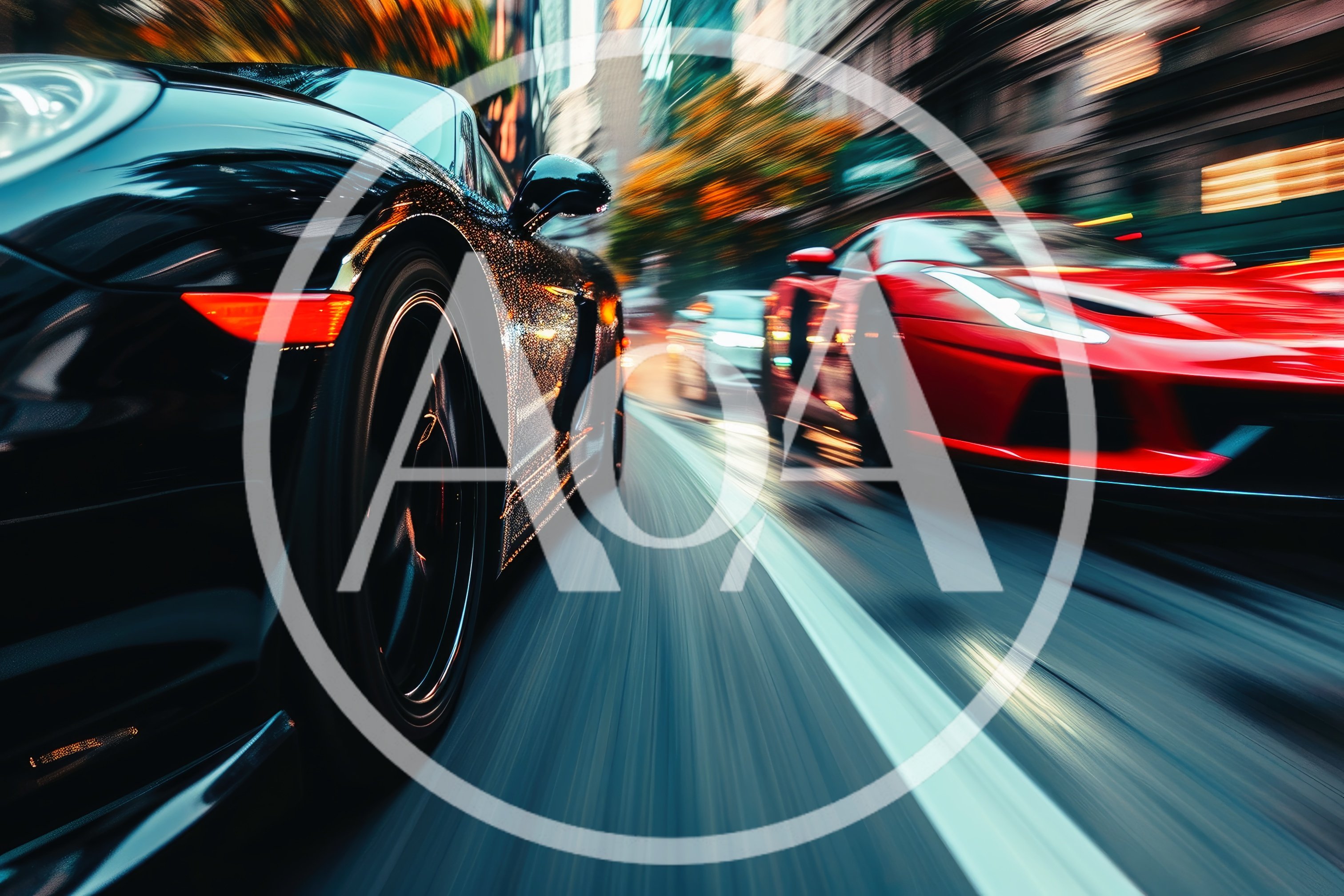 High Speed Supercars Racing Through City Streets
