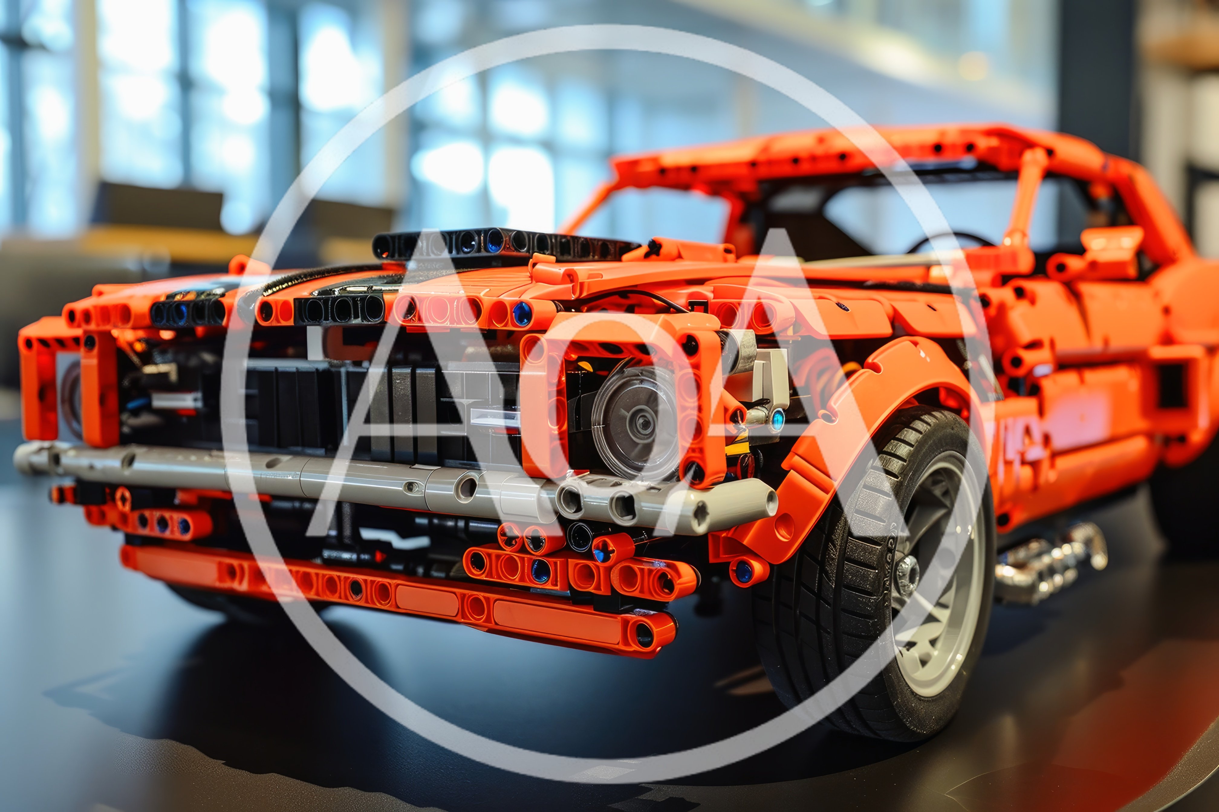 Orange Lego Technic Muscle Car Model