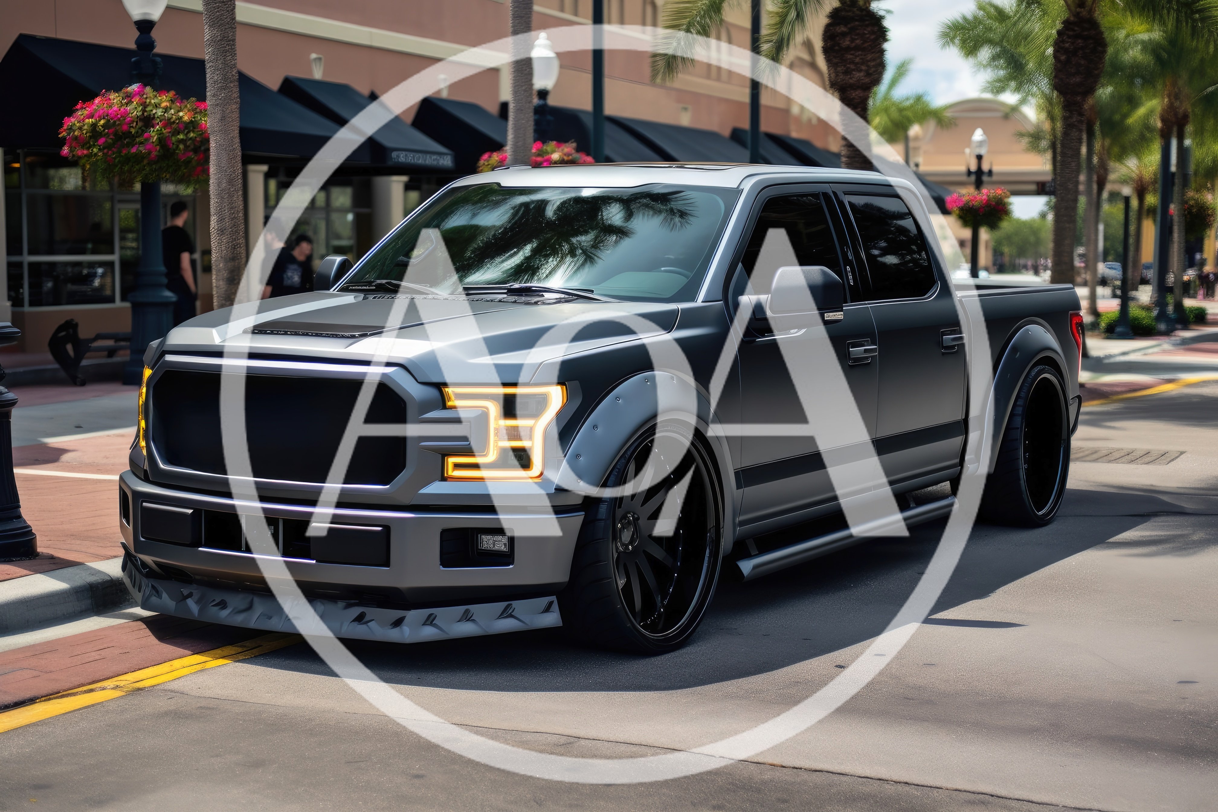 Custom Matte Grey Ford F-150 Pickup Truck