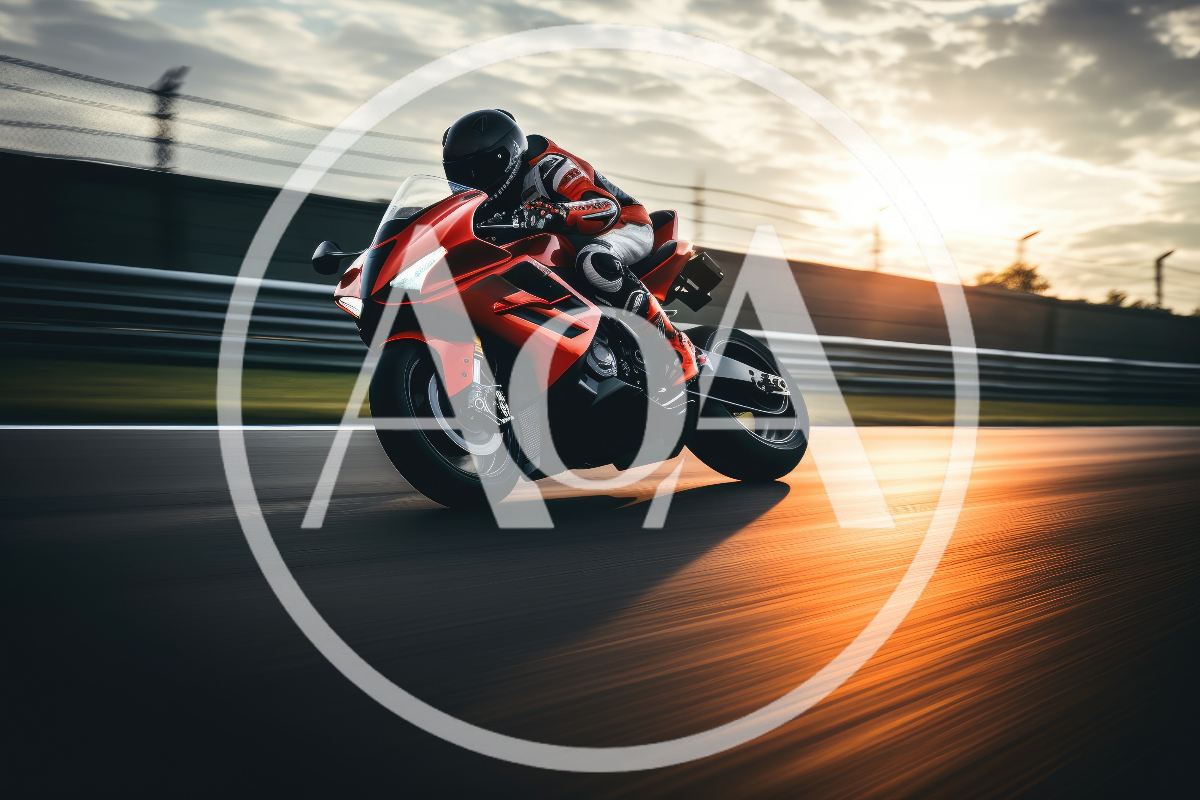 Professional Motorcyclist Racing Red Superbike On Track