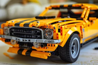 Yellow Lego Technic Muscle Car Model