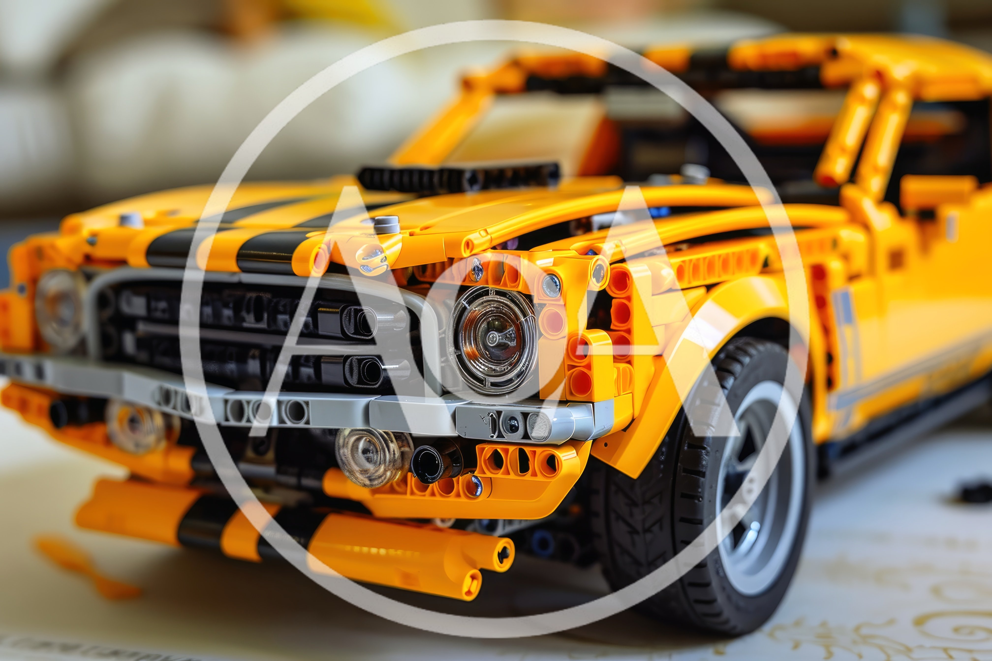 Yellow Lego Technic Muscle Car Model
