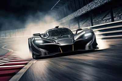 Carbon Fiber Hypercar Drifting On A Racetrack